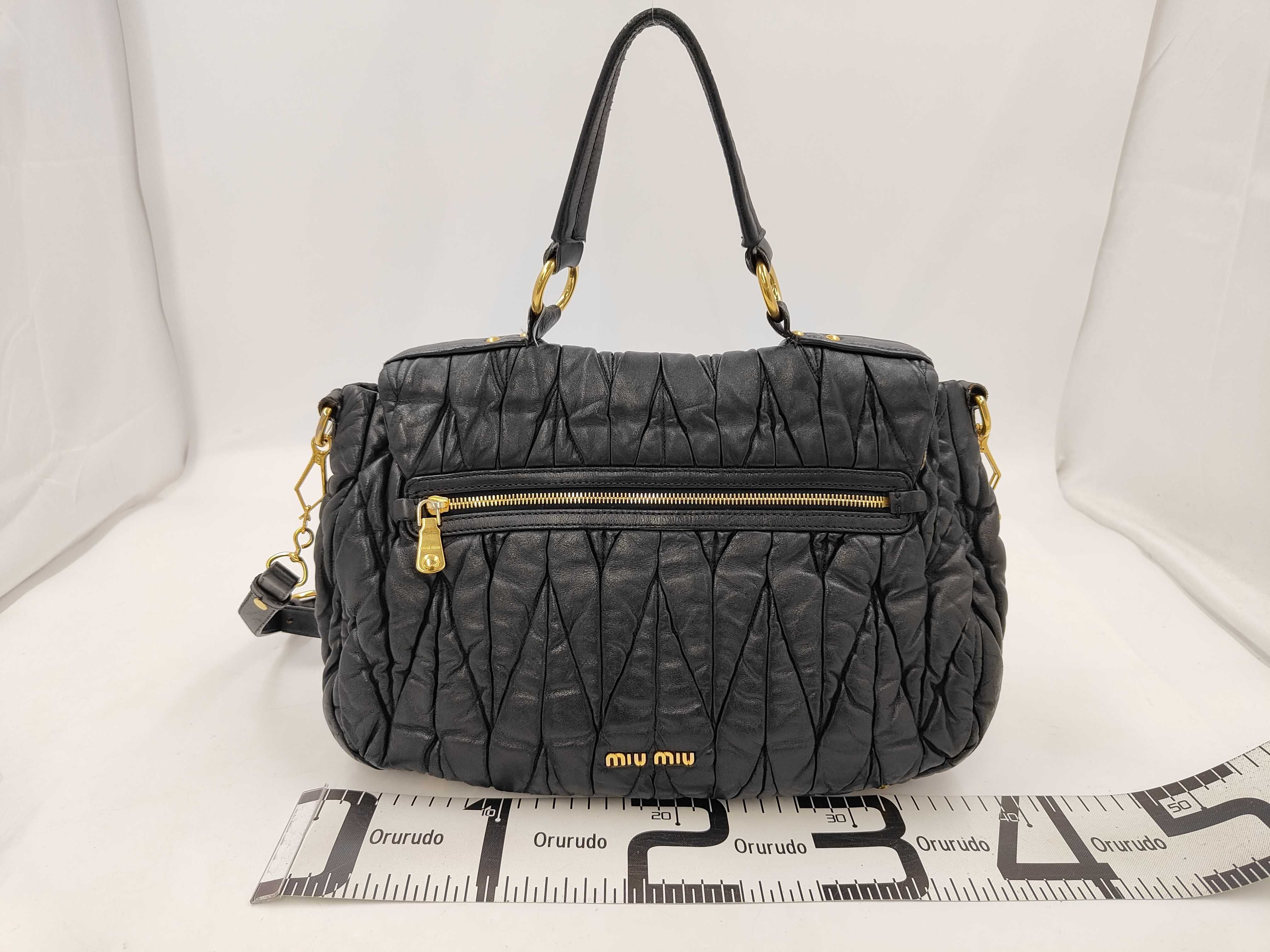 Matelassé 2-Way Bag with Long Strap, Black Handbag — view 2