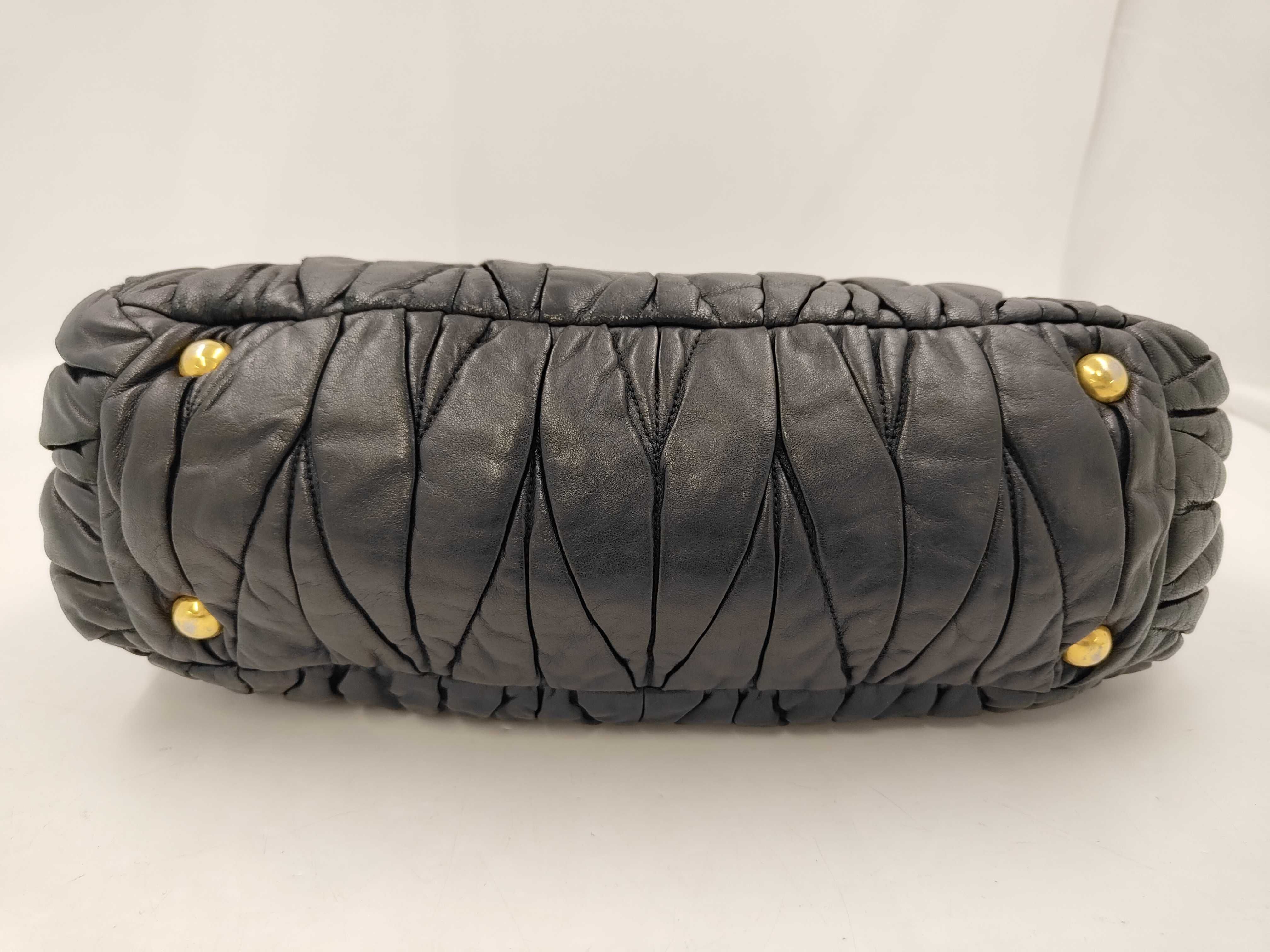 Matelassé 2-Way Bag with Long Strap, Black Handbag — view 7