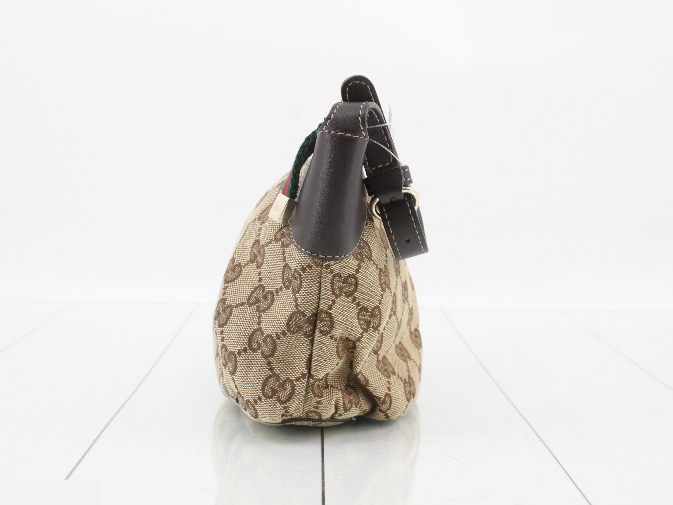 GG Canvas Handbag, Canvas/Leather, Brown — view 4