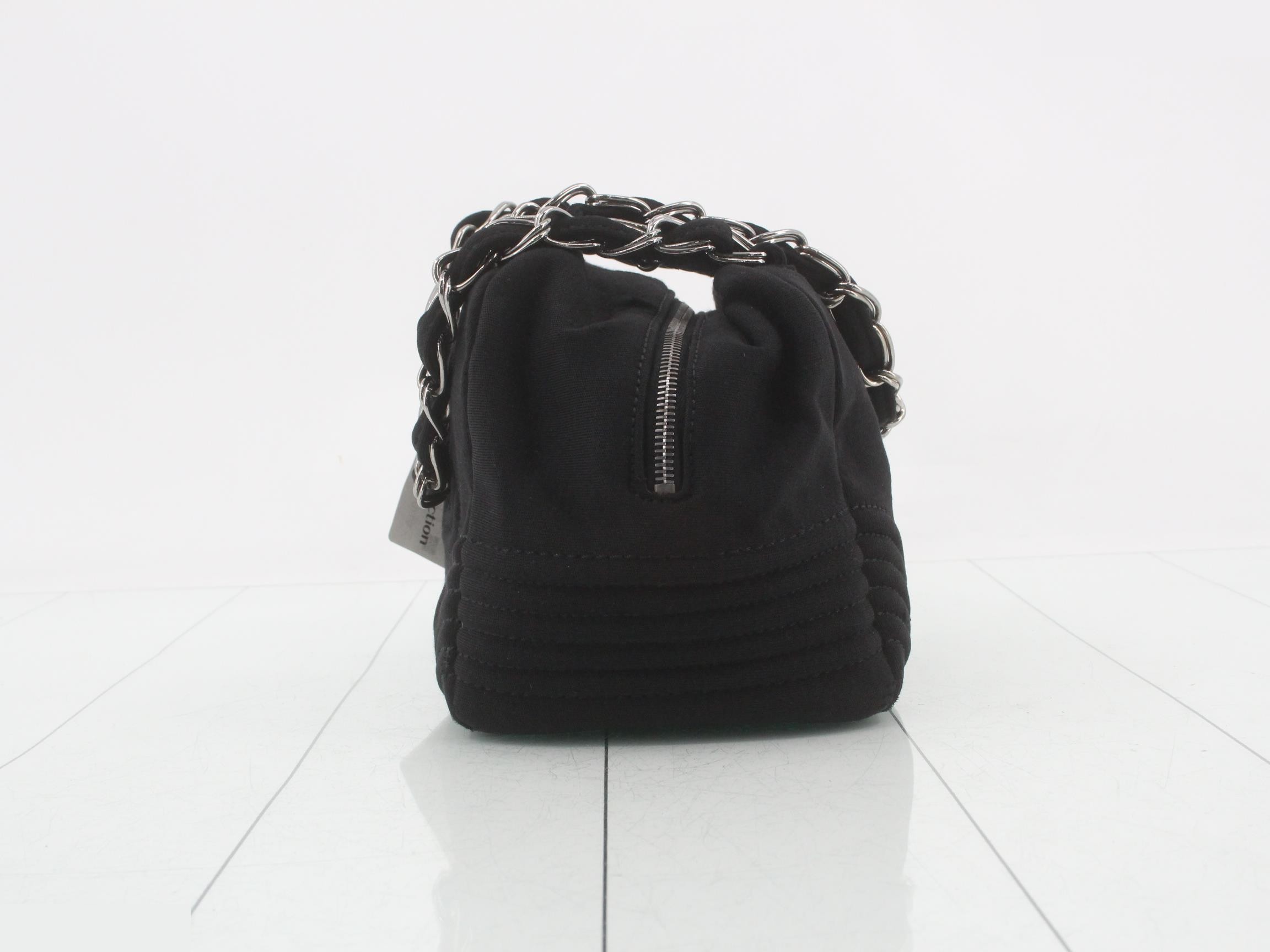cotton Coco Mark chain shoulder bag, silver hardware, serial number 9. — view 3