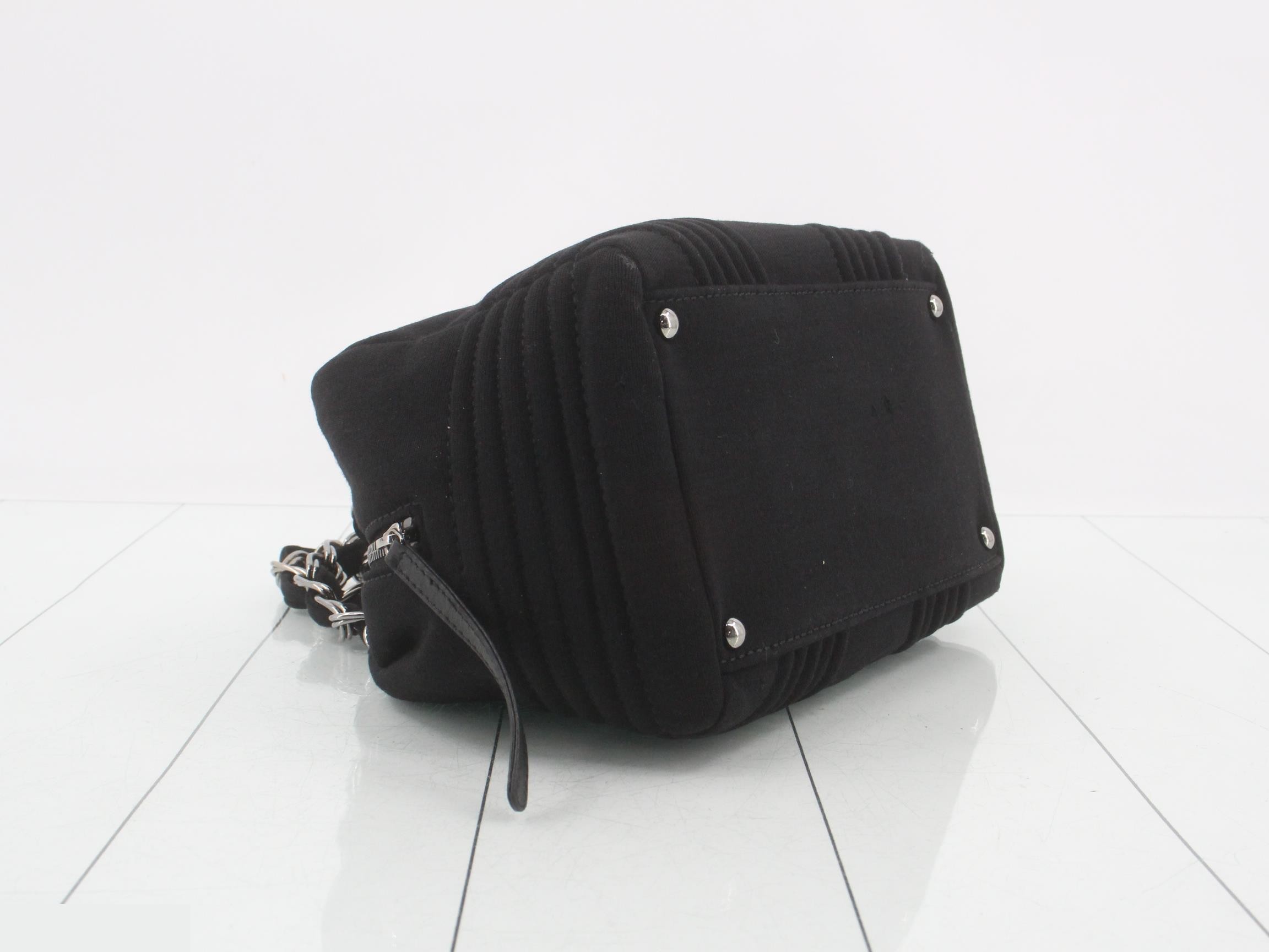 cotton Coco Mark chain shoulder bag, silver hardware, serial number 9. — view 5