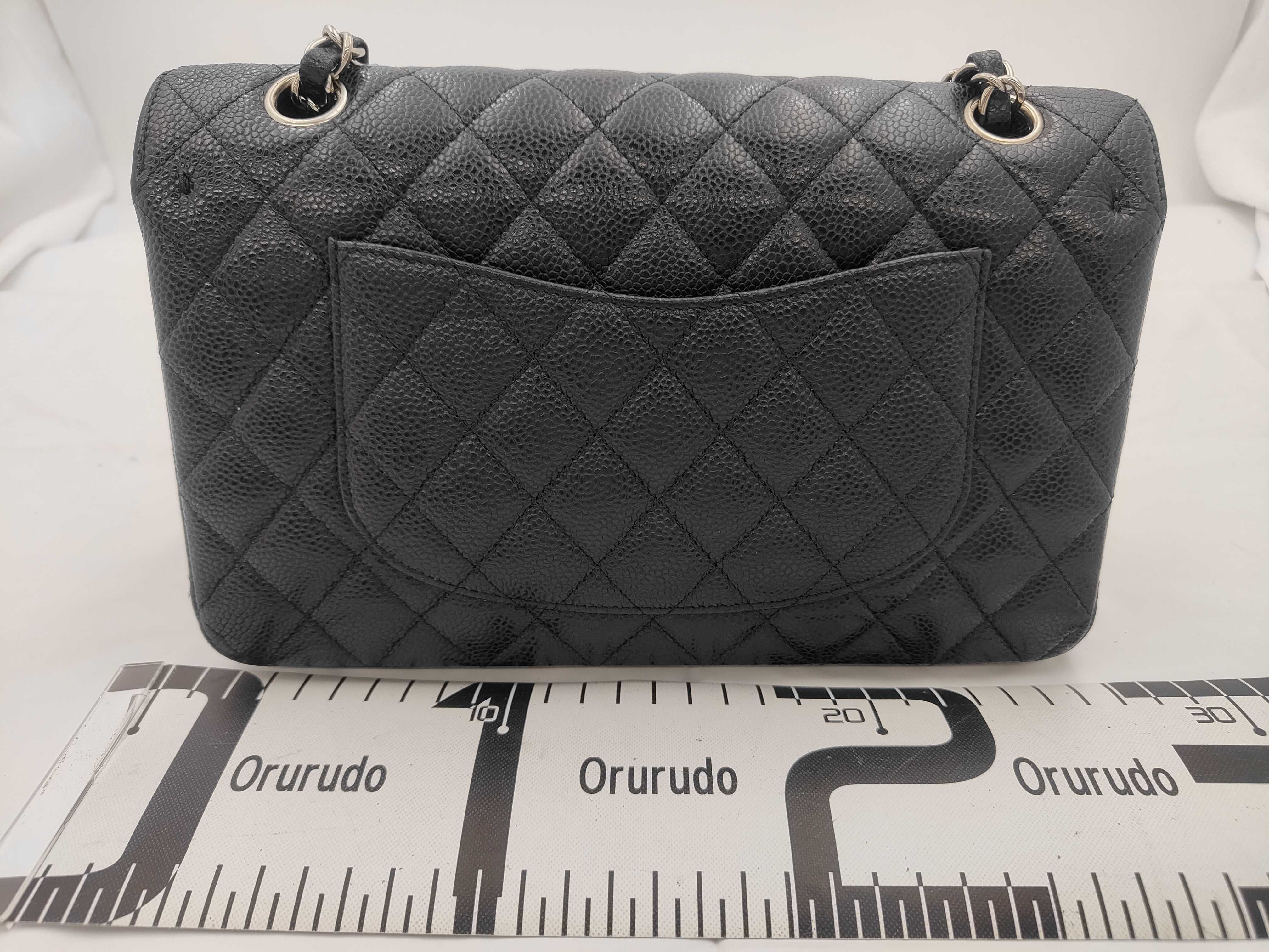 Matelassé 25 Double Flap Caviar Black Chain Shoulder Bag — view 2