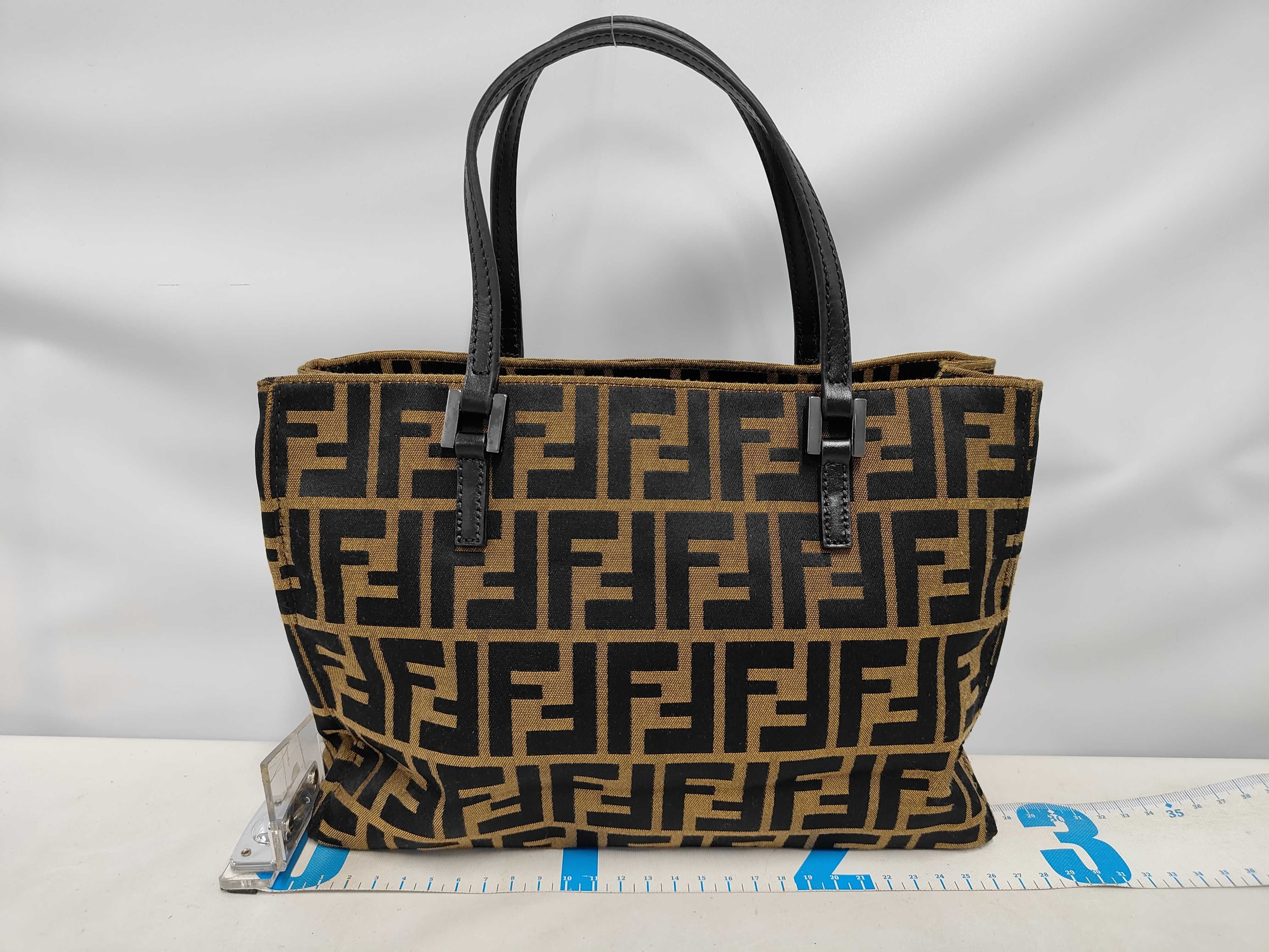 Brown Black Zucca Pattern Tote Bag — view 2