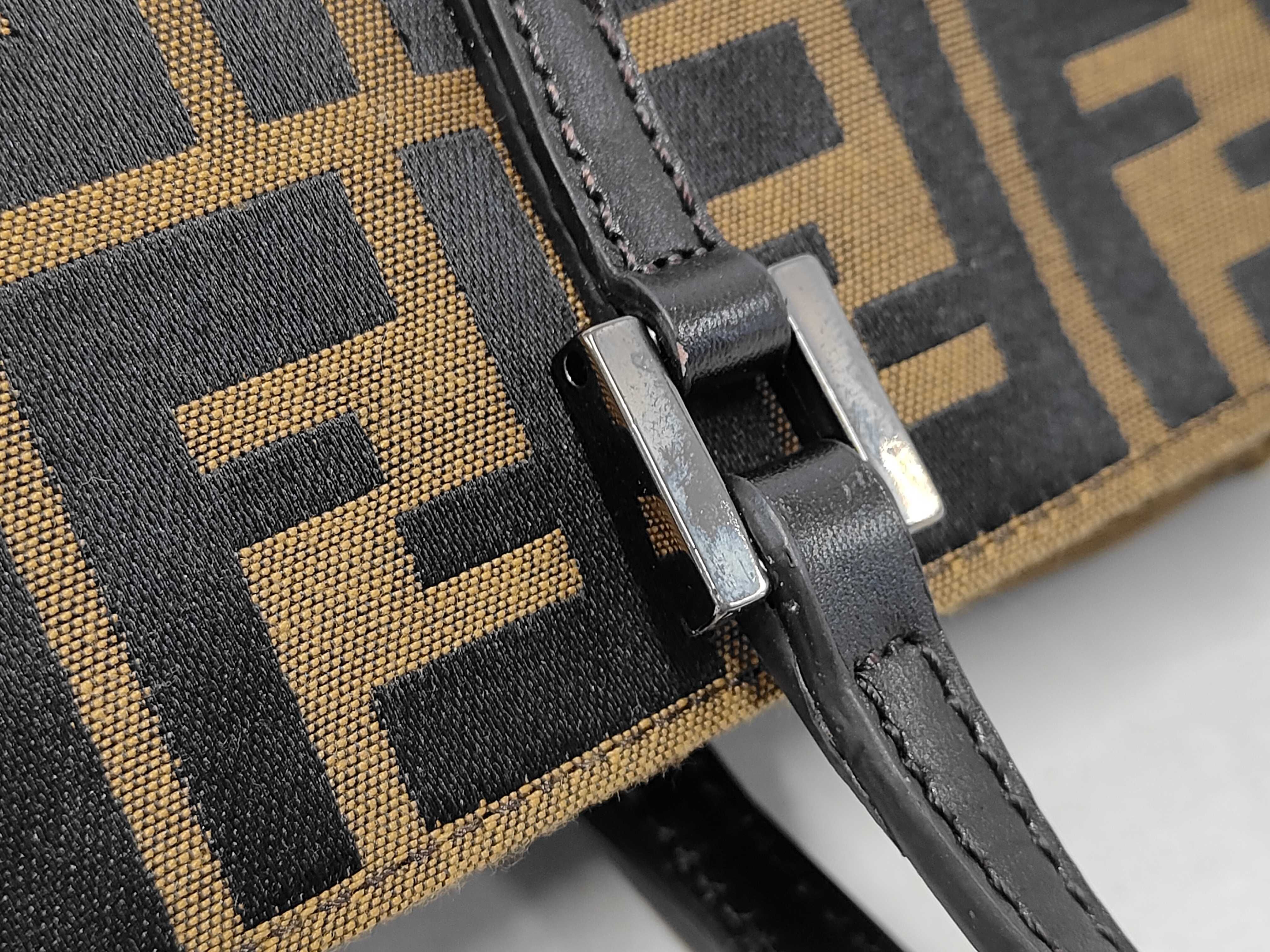 Brown Black Zucca Pattern Tote Bag — view 6