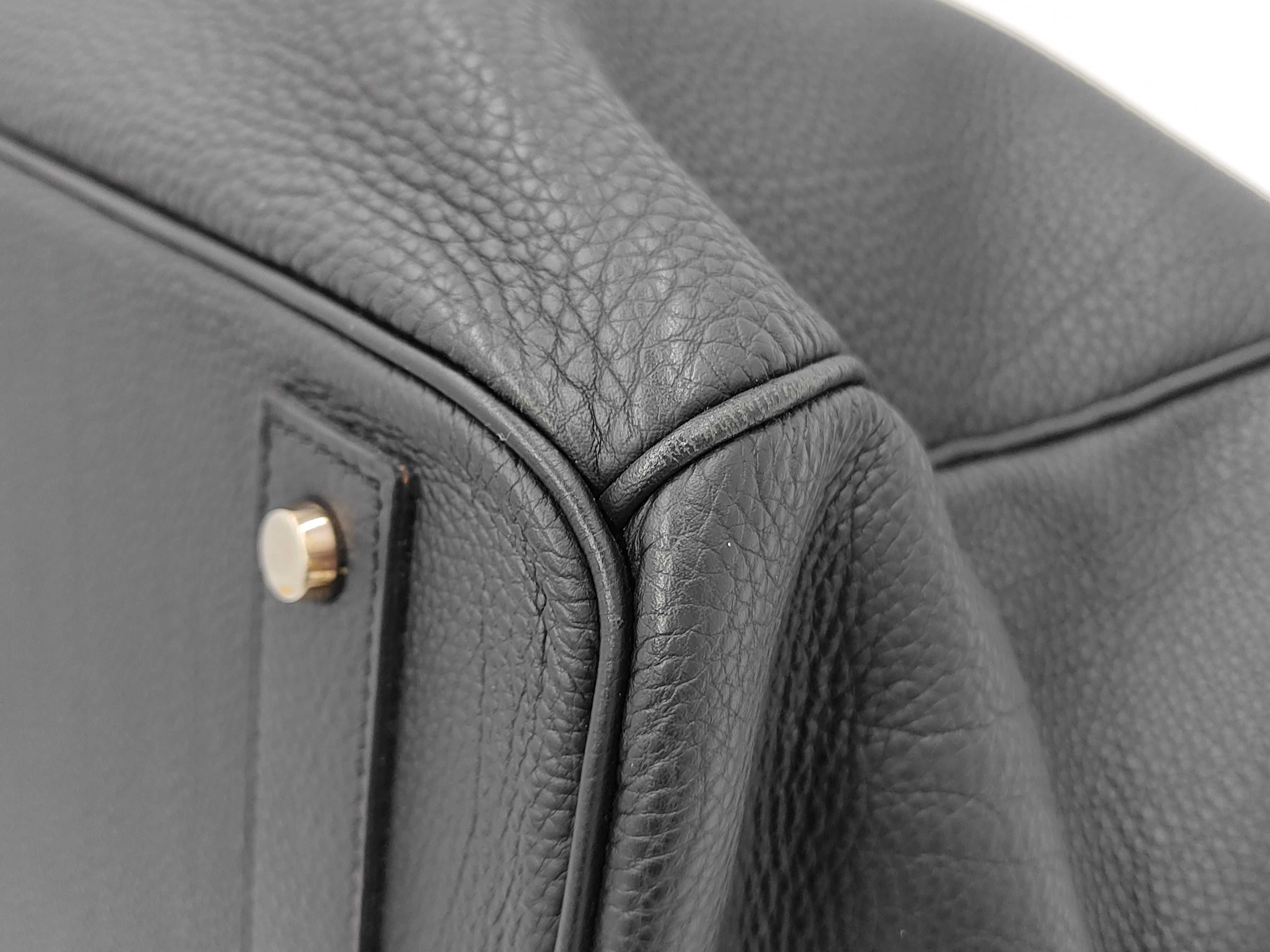 Togo Haut à Courroies 50 Black O Stamp Boston Bag — view 7