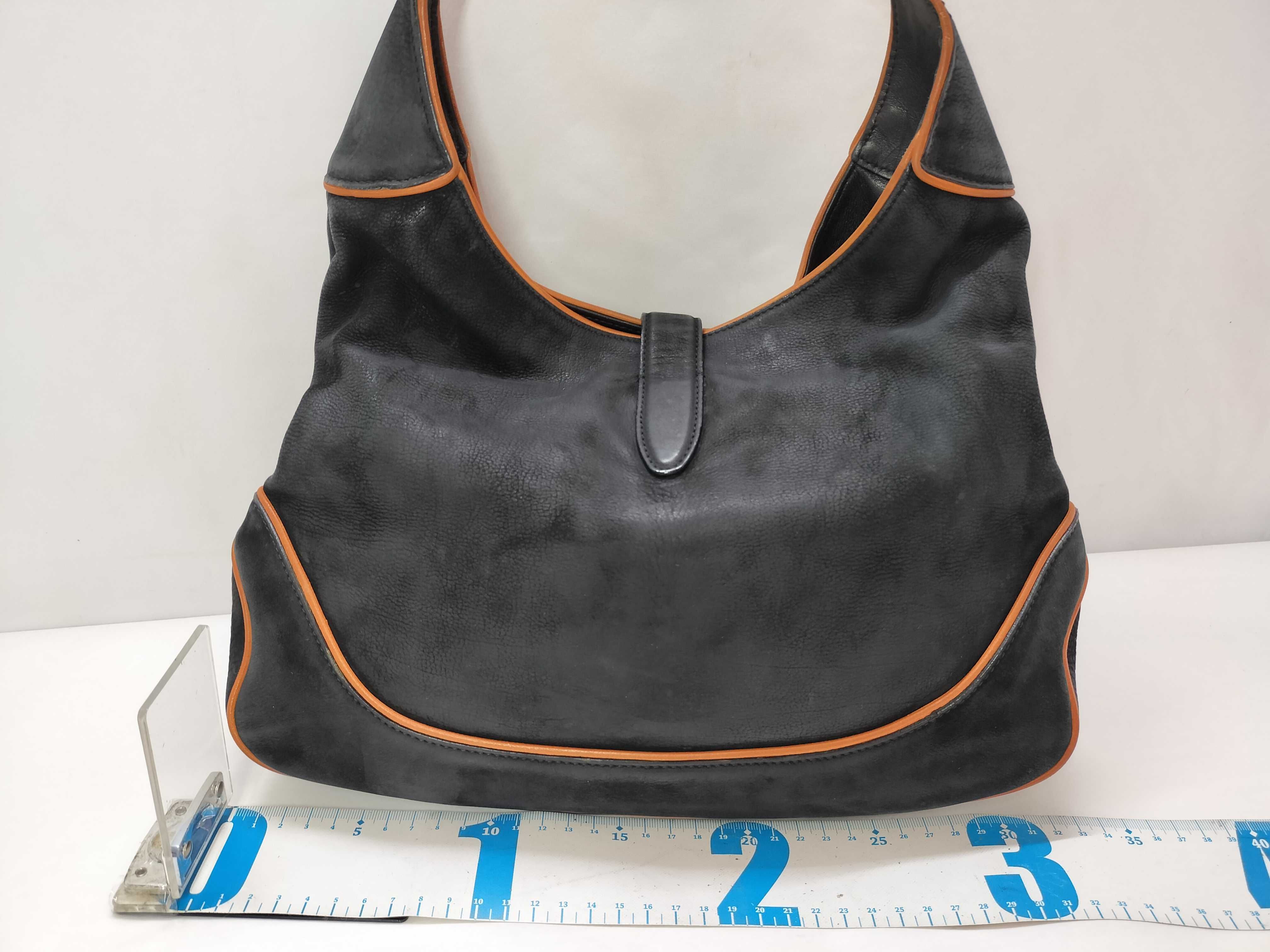 Jackie Shoulder Bag, Leather, Black/Orange, Strap, Dust Bag — view 2