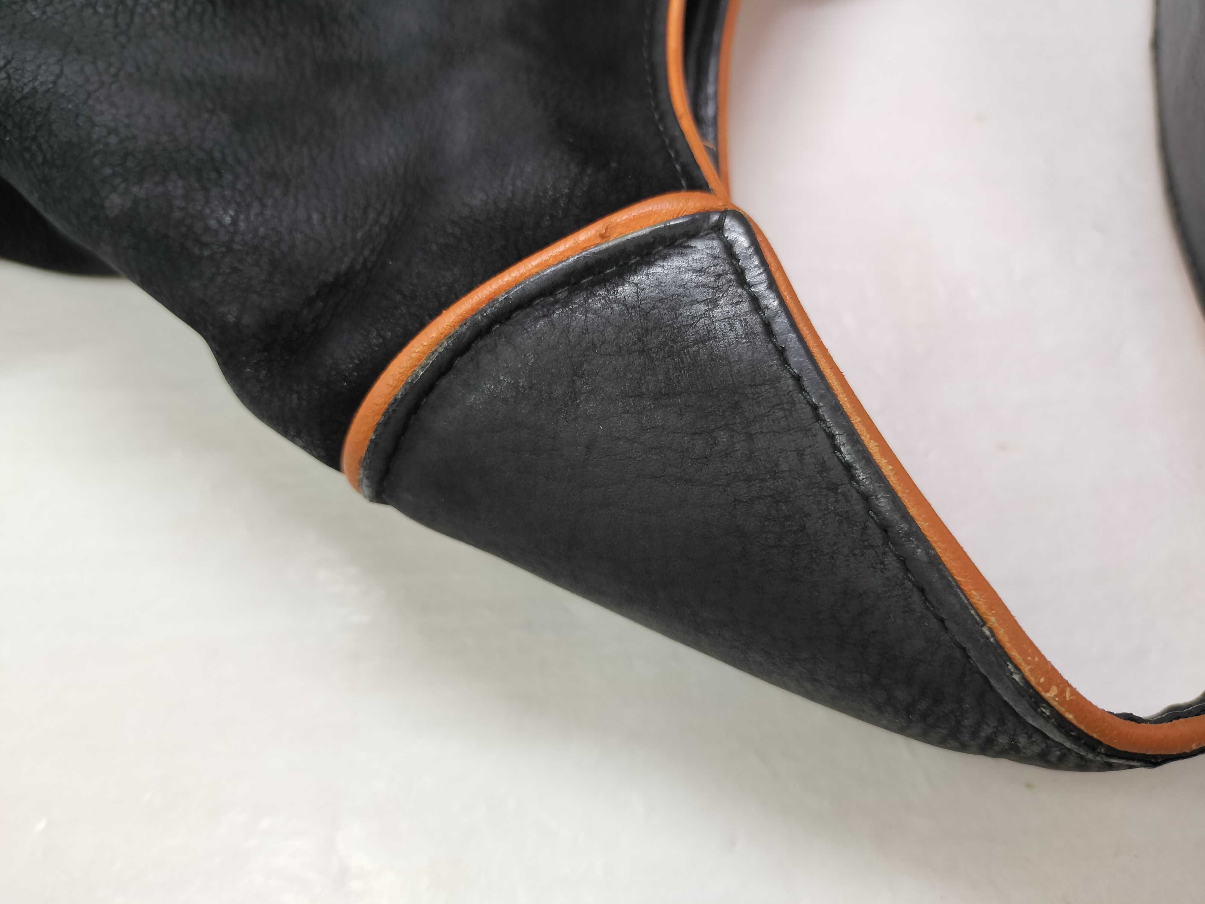 Jackie Shoulder Bag, Leather, Black/Orange, Strap, Dust Bag — view 5