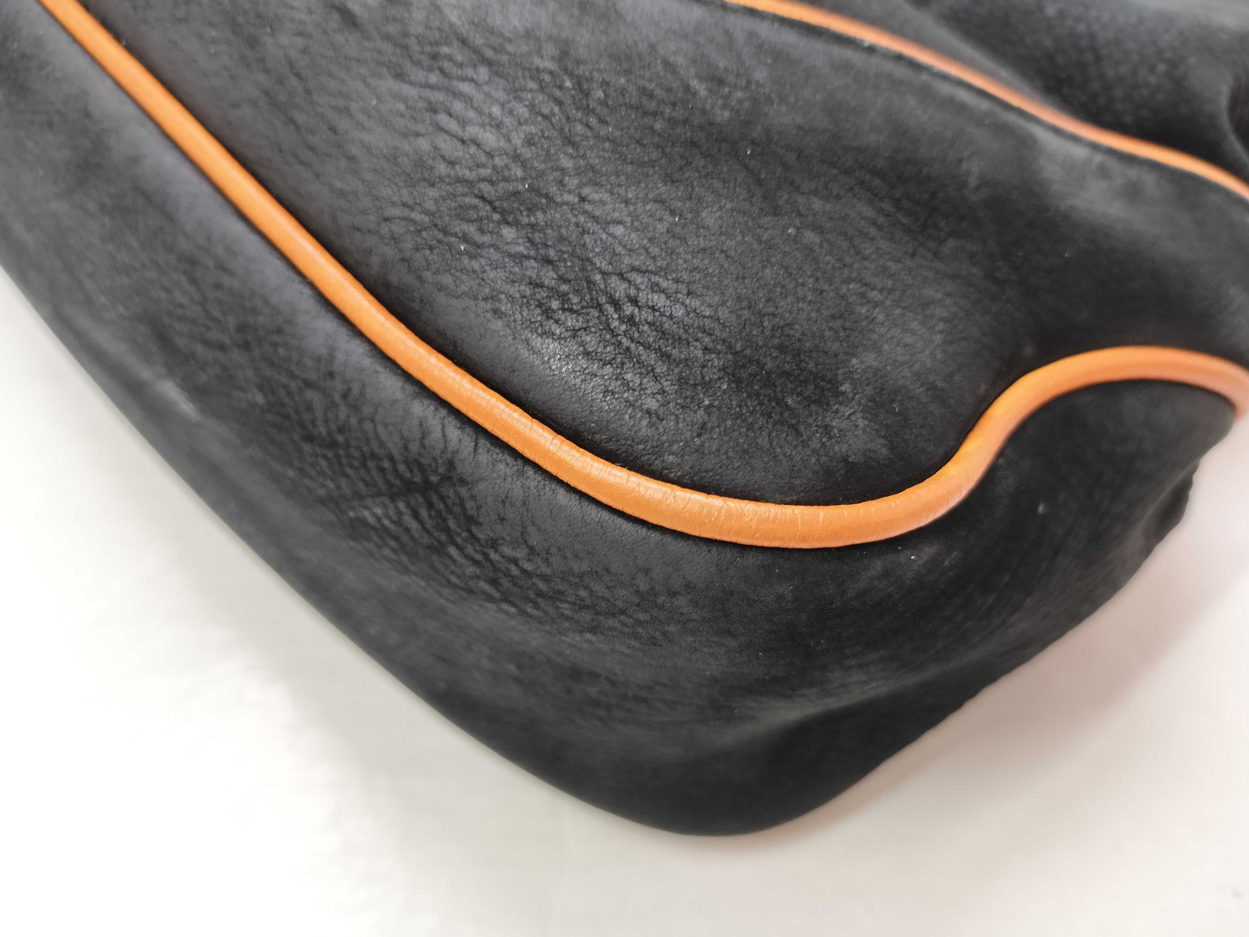 Jackie Shoulder Bag, Leather, Black/Orange, Strap, Dust Bag — view 6