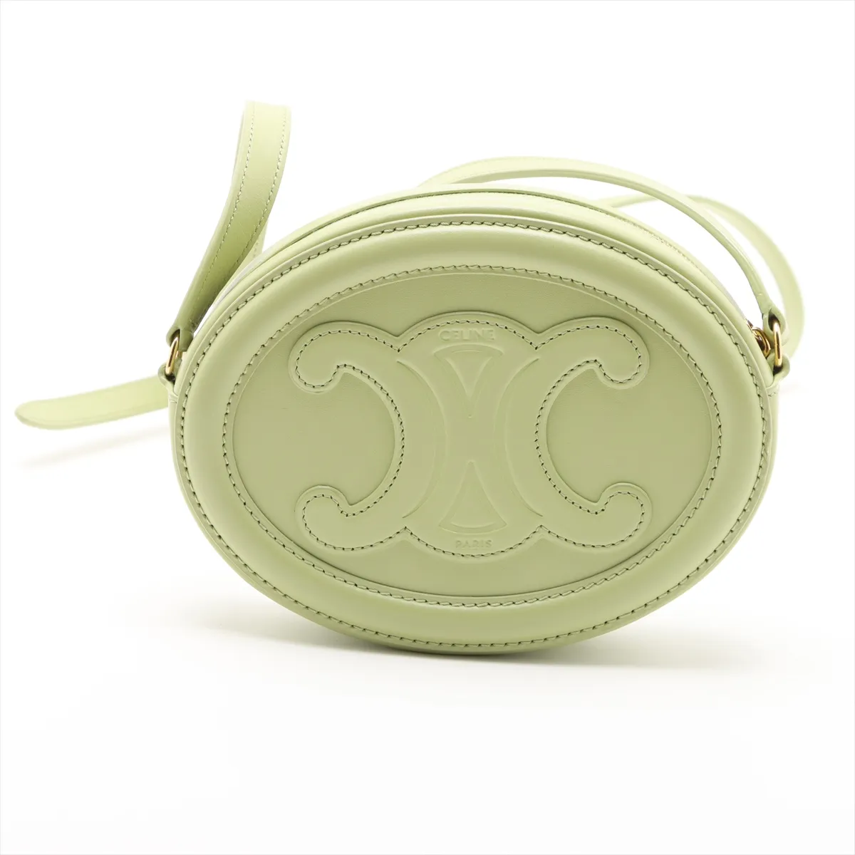 Oval Purse Cuile Triomphe Leather Shoulder Bag Green — view 2