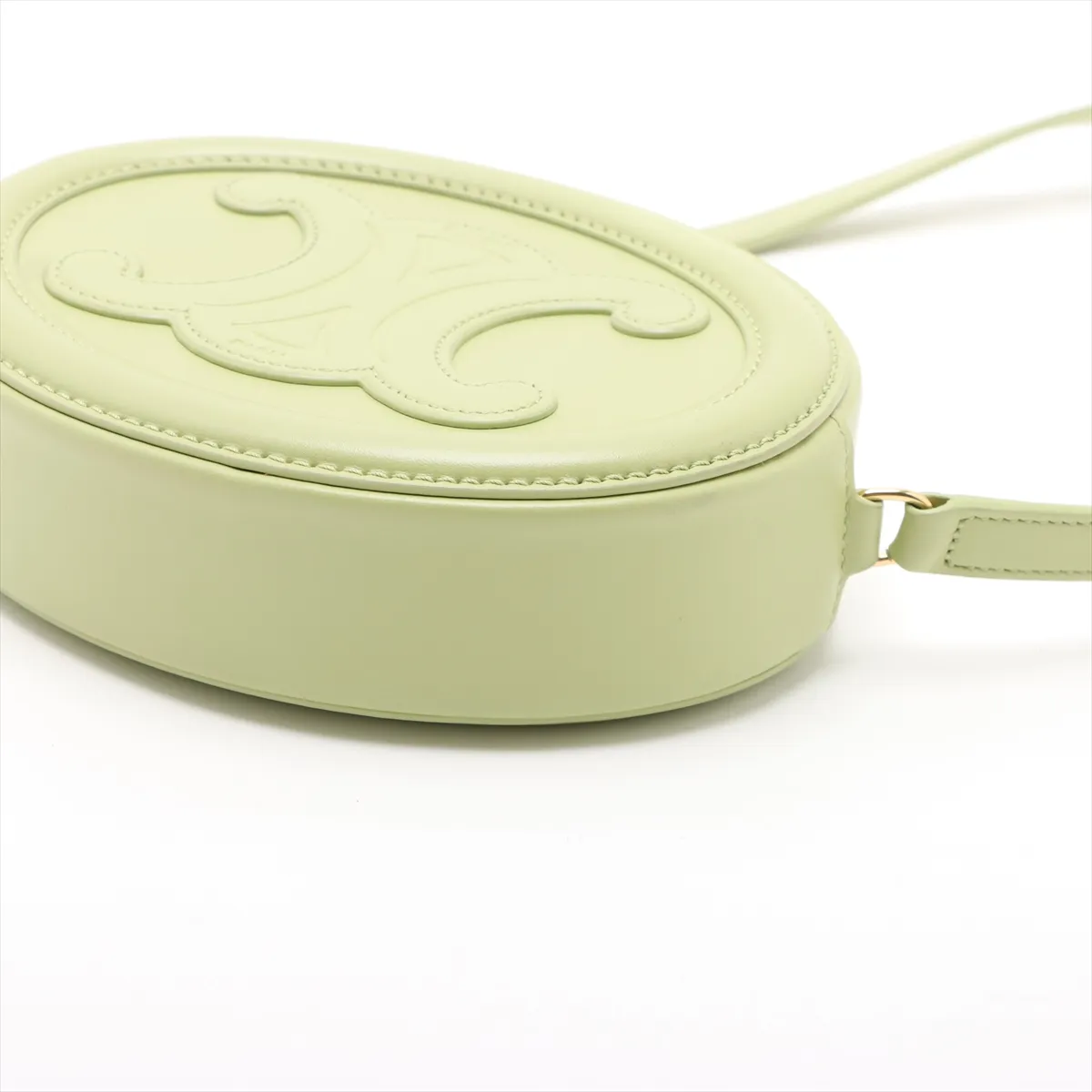 Oval Purse Cuile Triomphe Leather Shoulder Bag Green — view 3