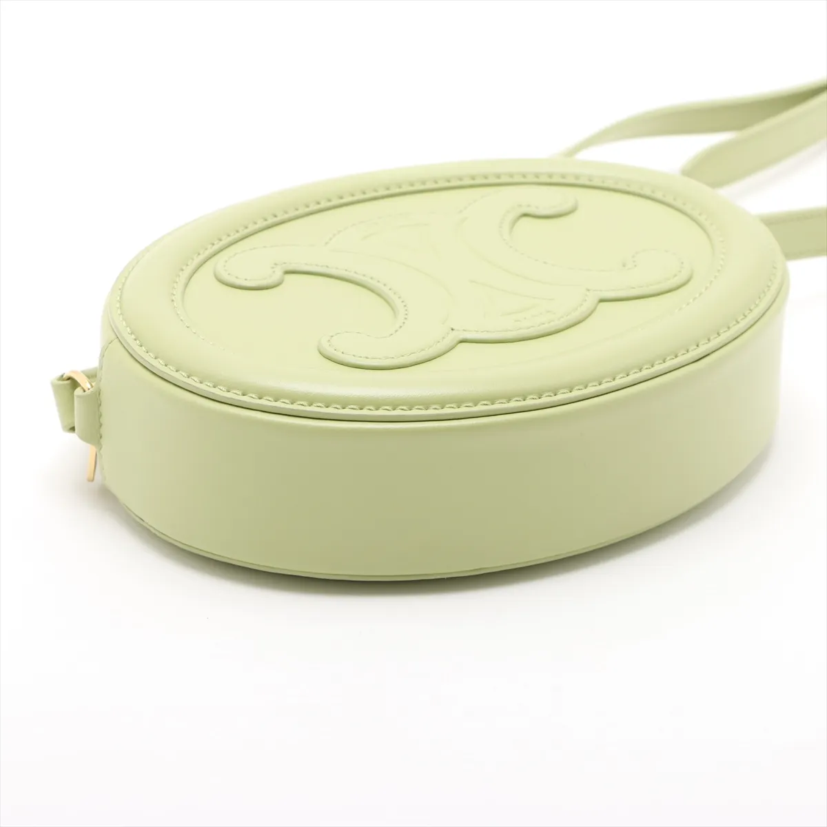 Oval Purse Cuile Triomphe Leather Shoulder Bag Green — view 4