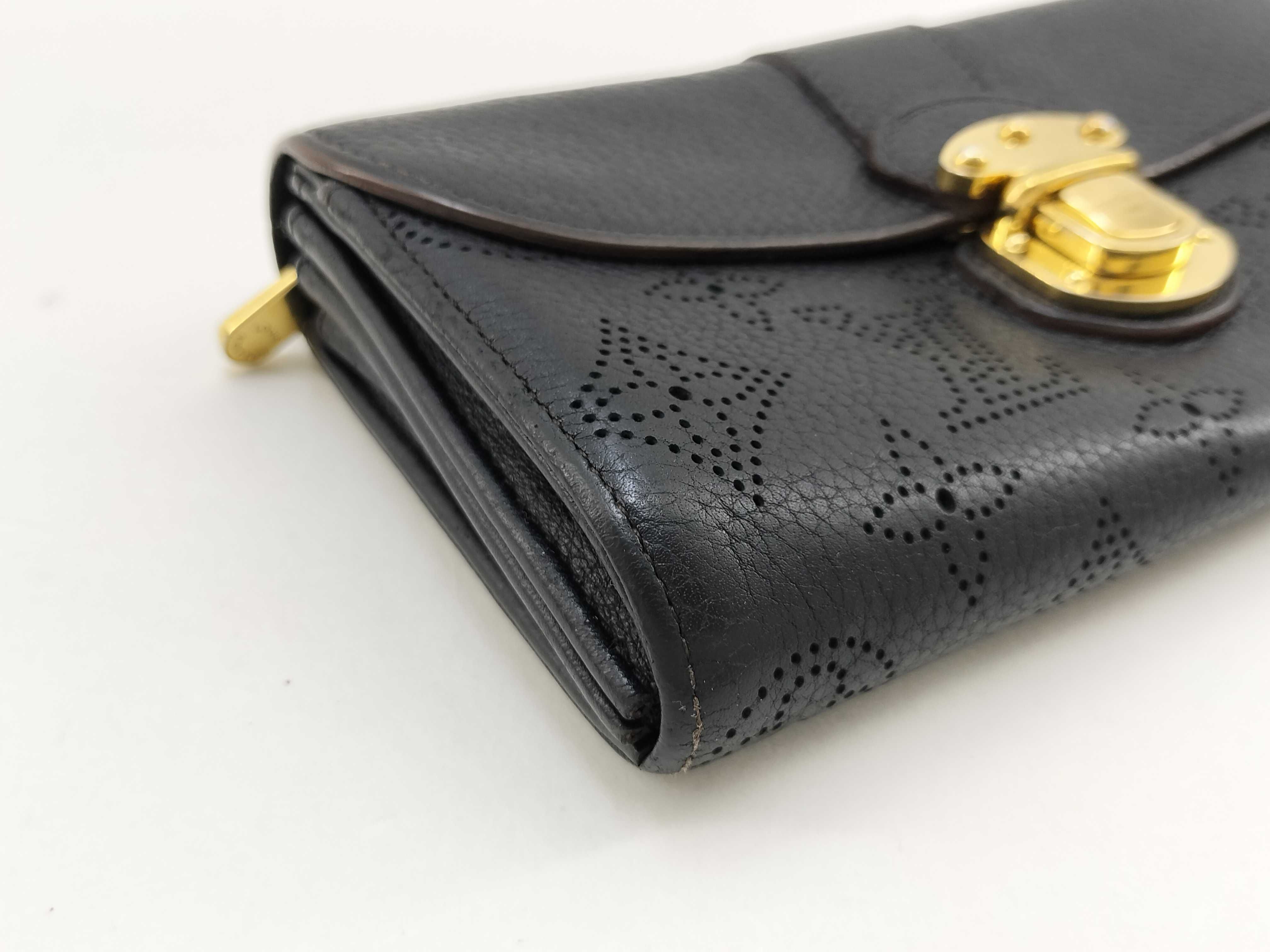 Mahina Amelia Leather Bi-fold Long Wallet, Black, with Serial Number and Box. — view 6