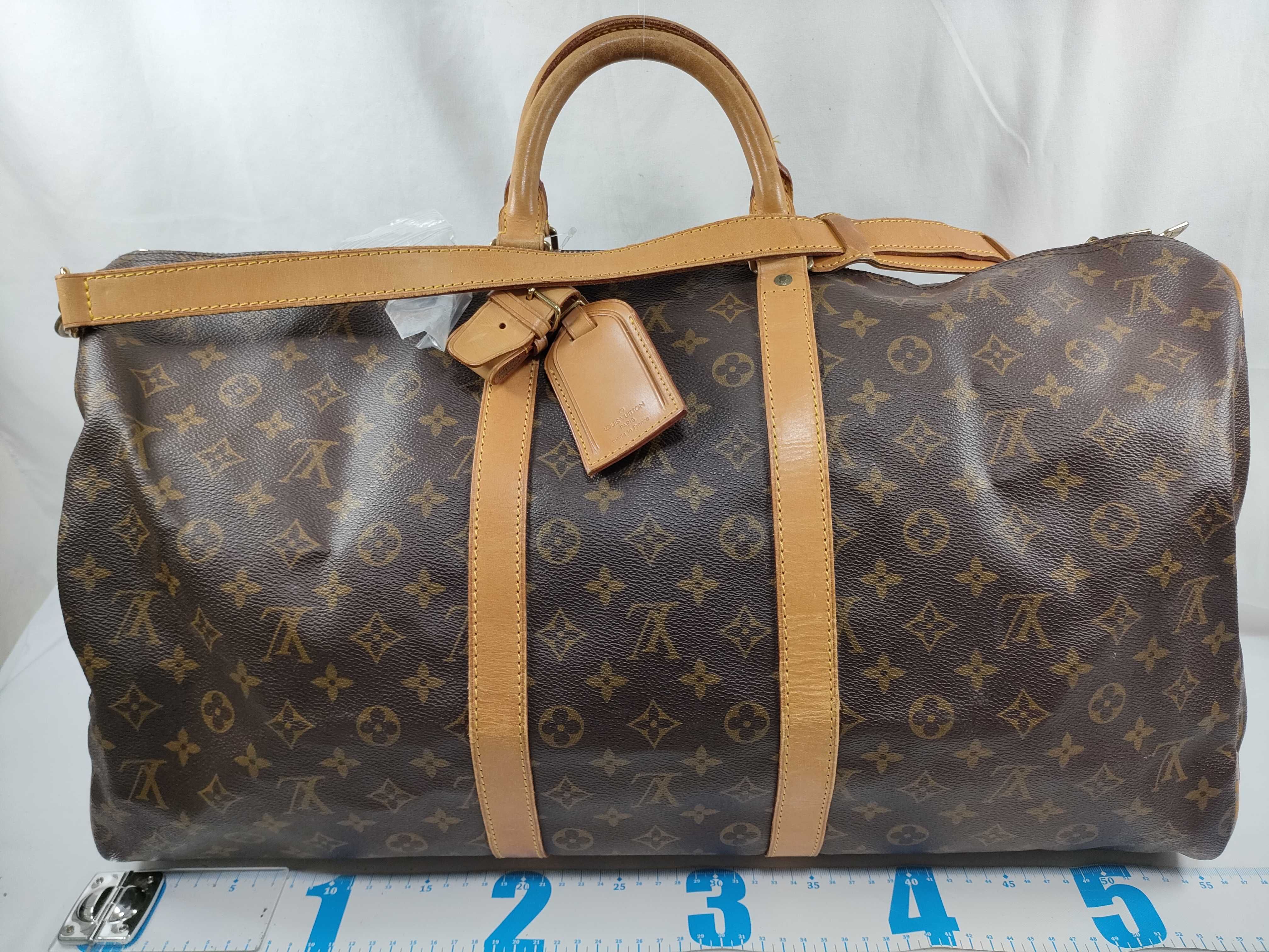 Monogram LV Keepall Bandoulière Boston Bag with Strap — view 2