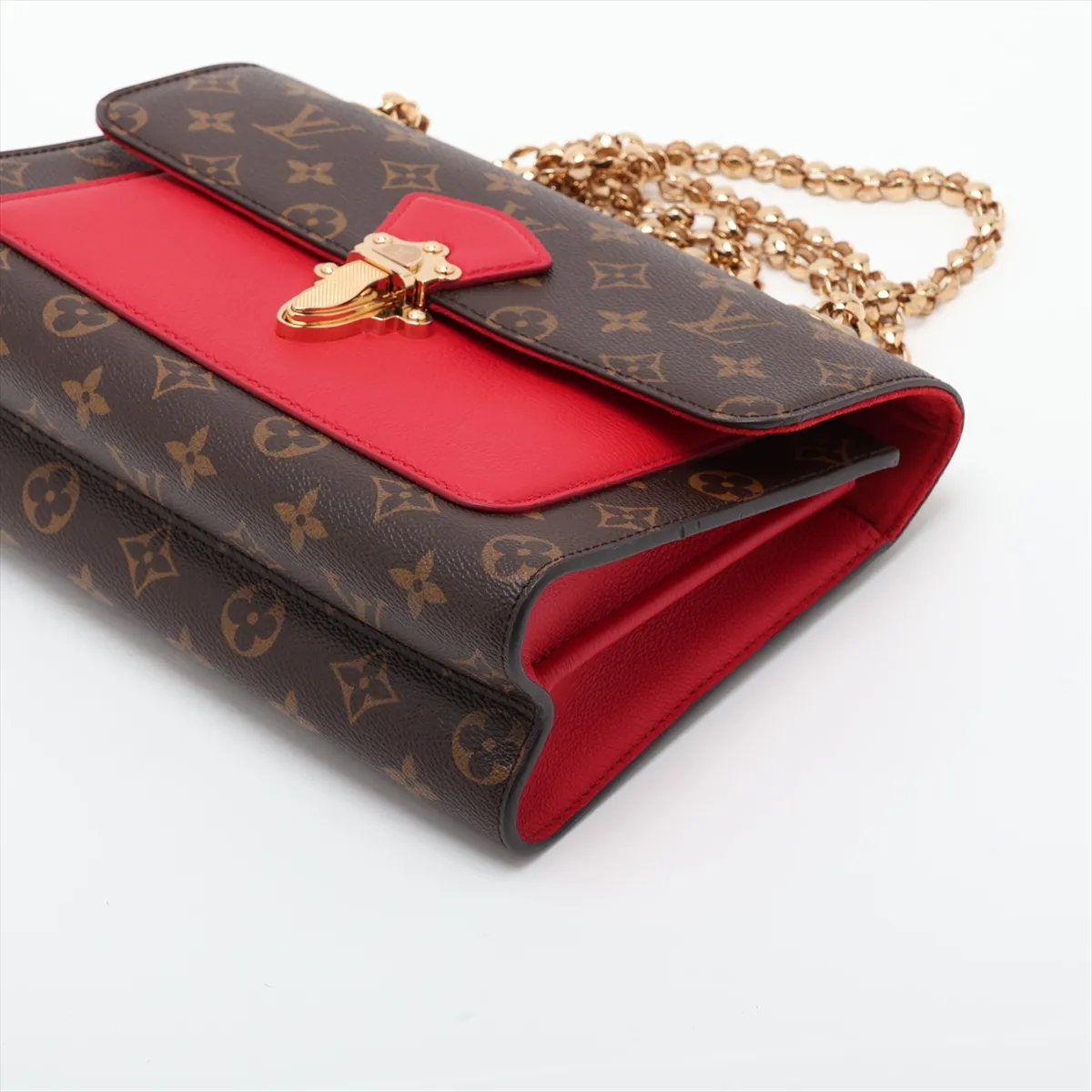 Monogram x Leather Victoire M41731 CA0169 Brown x Red (RFID detected) — view 3