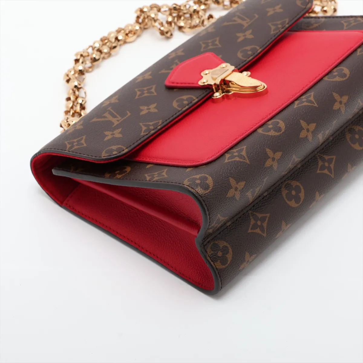 Monogram x Leather Victoire M41731 CA0169 Brown x Red (RFID detected) — view 4