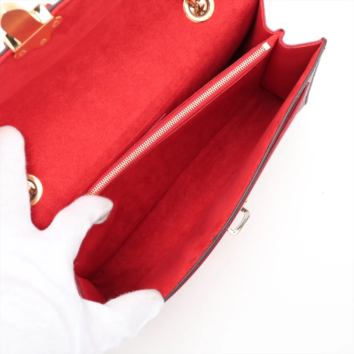 Monogram x Leather Victoire M41731 CA0169 Brown x Red (RFID detected) — view 7