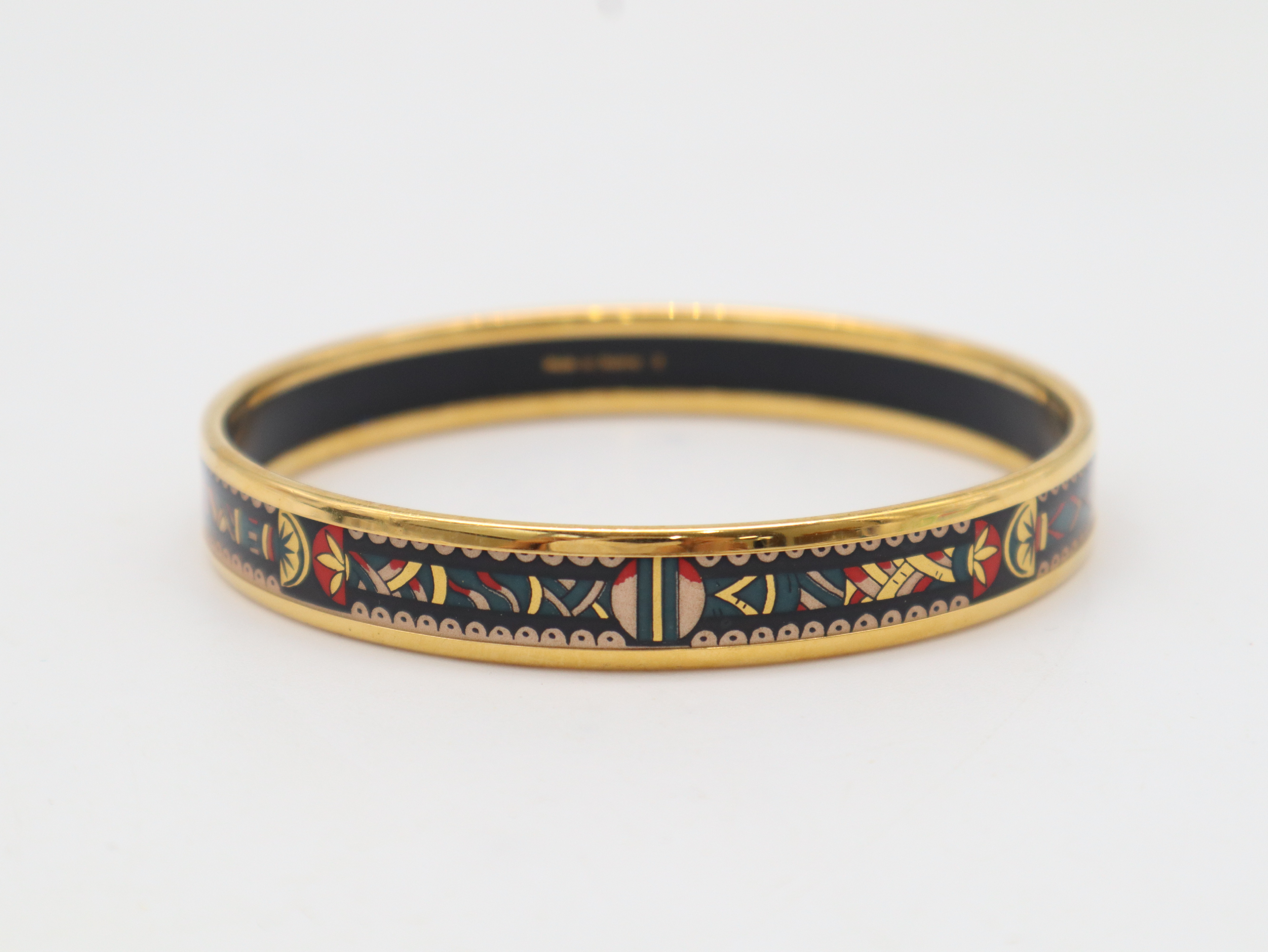 Enamel PM Bracelet, Cloisonné Enamel, GP, Multicolor, Black Bracelet/Bangle — view 2
