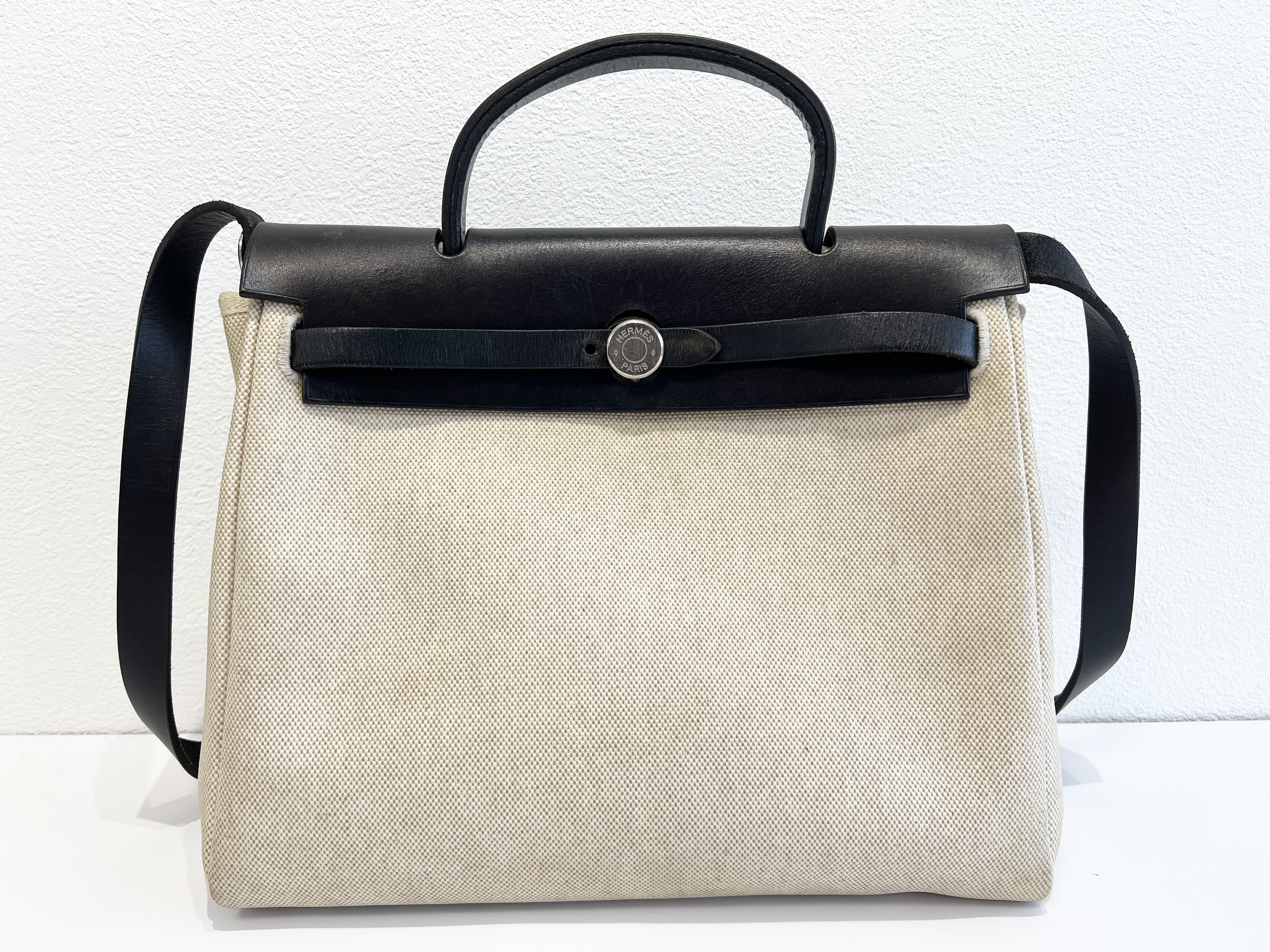 Herbag PM D stamp Canvas Leather 2-way Shoulder Bag Handbag Shoulder Bag — view 2