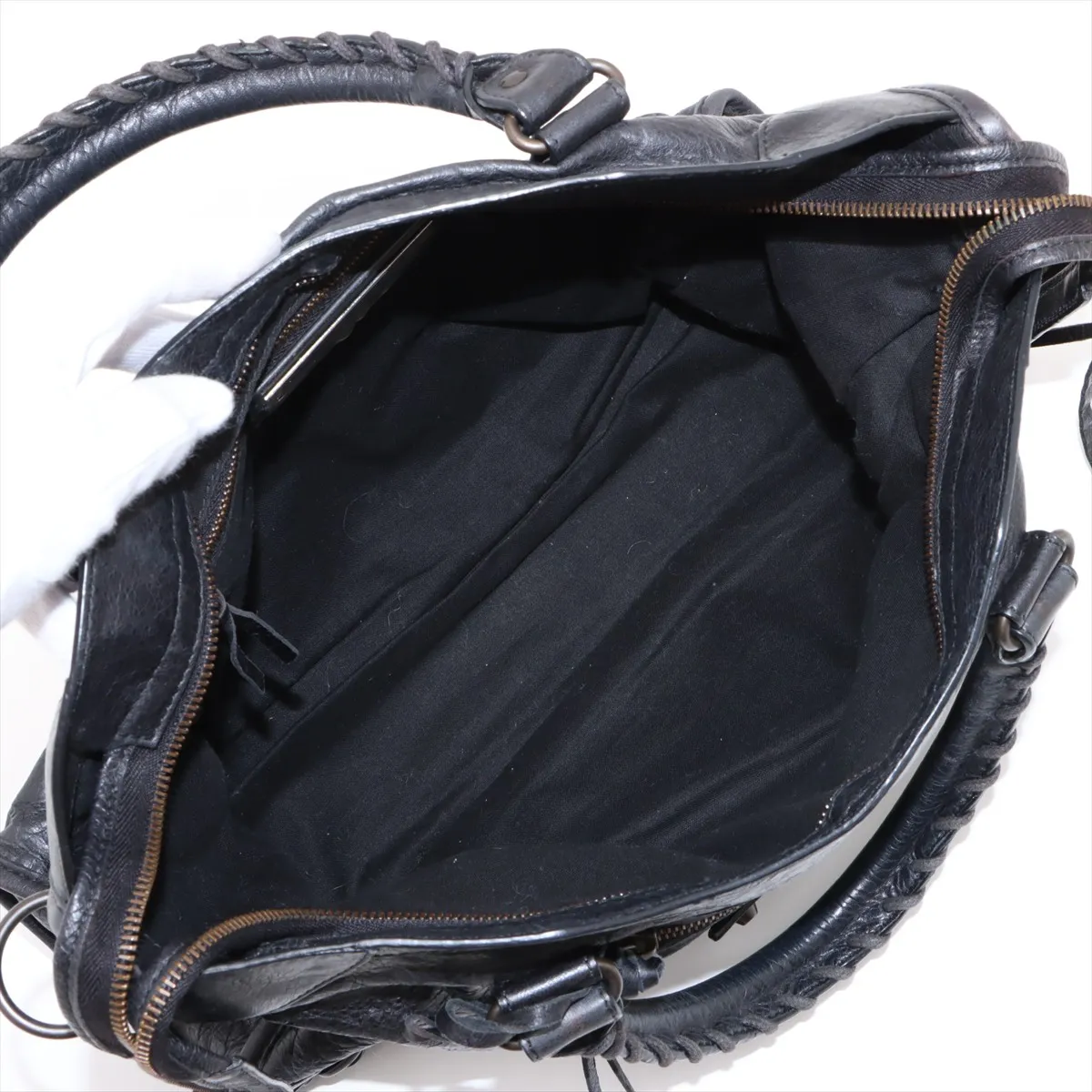 The City Leather 2WAY Handbag Black 115748 with Mirror — view 8