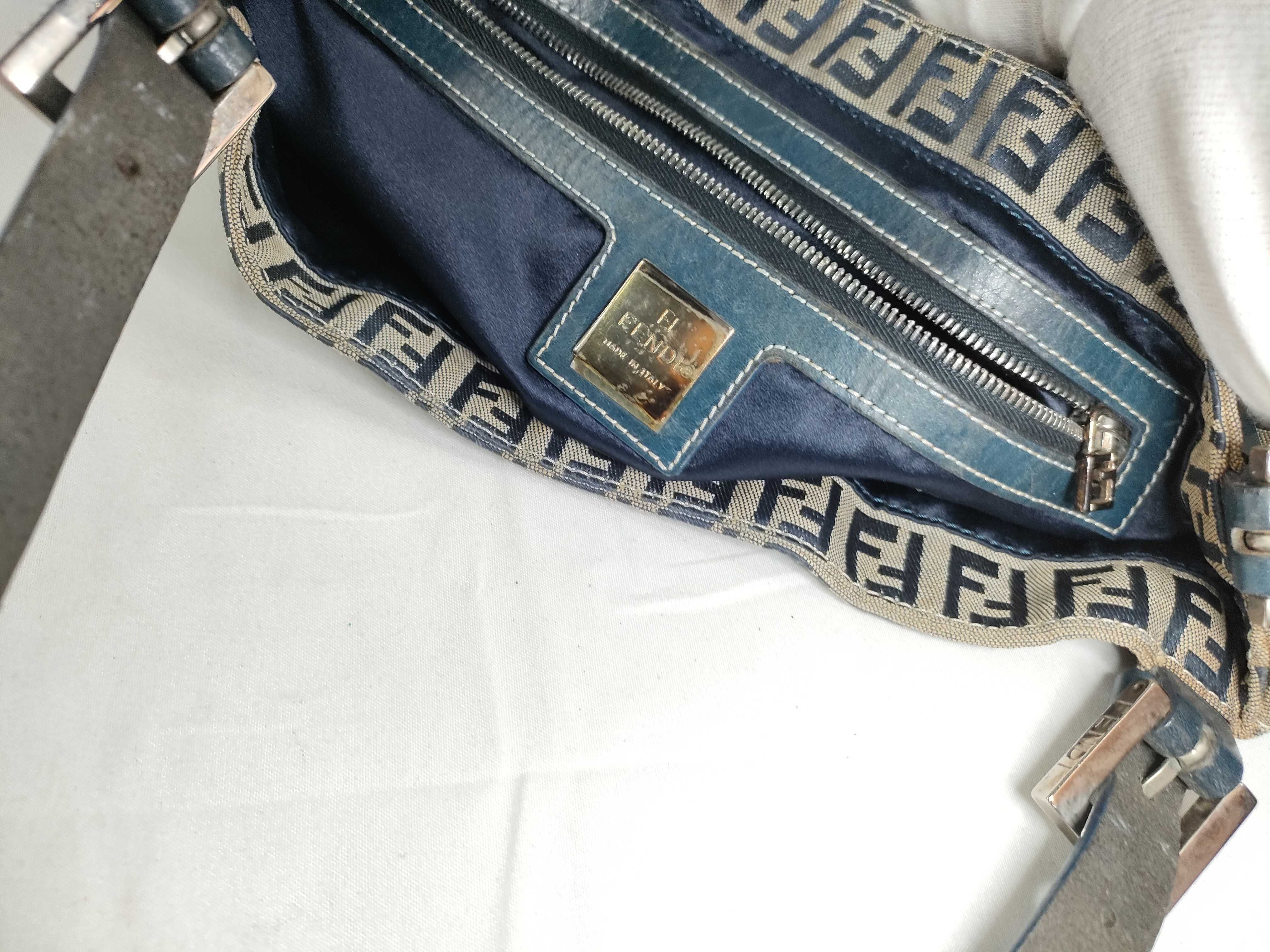 Zucca Pattern HK - Vintage Baguette Zucca Canvas Leather Brown Shoulder Bag — view 14