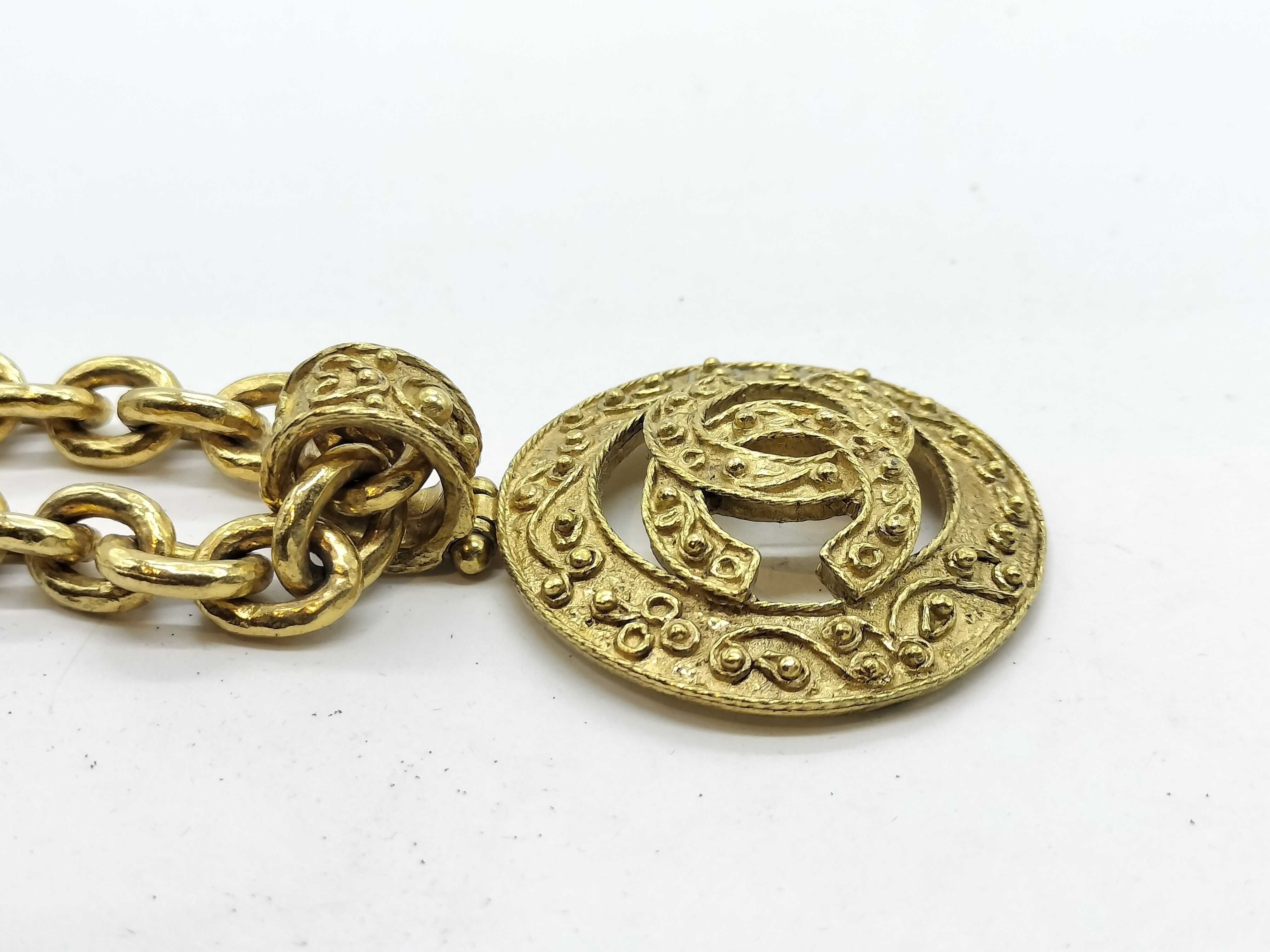Vintage Coco Mark Round Pendant 94A Necklace — view 4