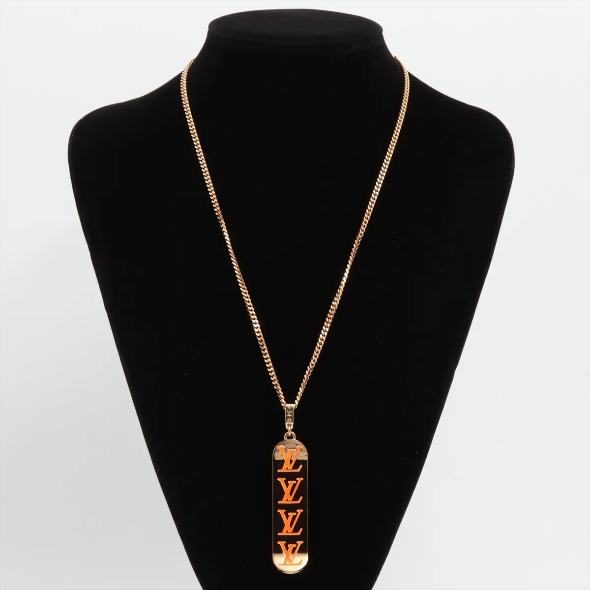 MP3276 Pendant Skateboard DI1221 Necklace GP Gold x Orange — view 5