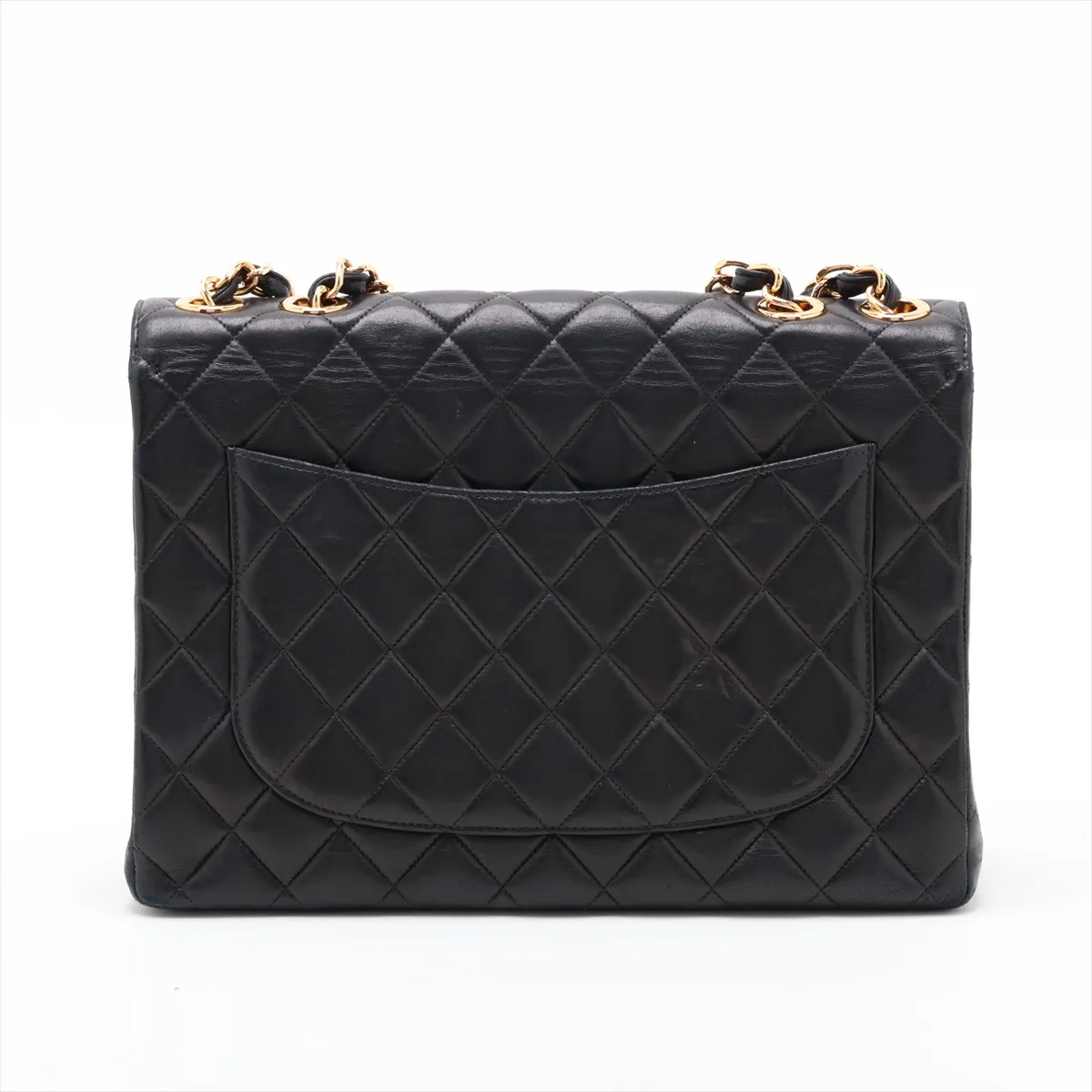 Matelassé Lambskin Single Flap Double Chain Bag, Black with Gold Hardware, 6091698, Series 6 — view 2