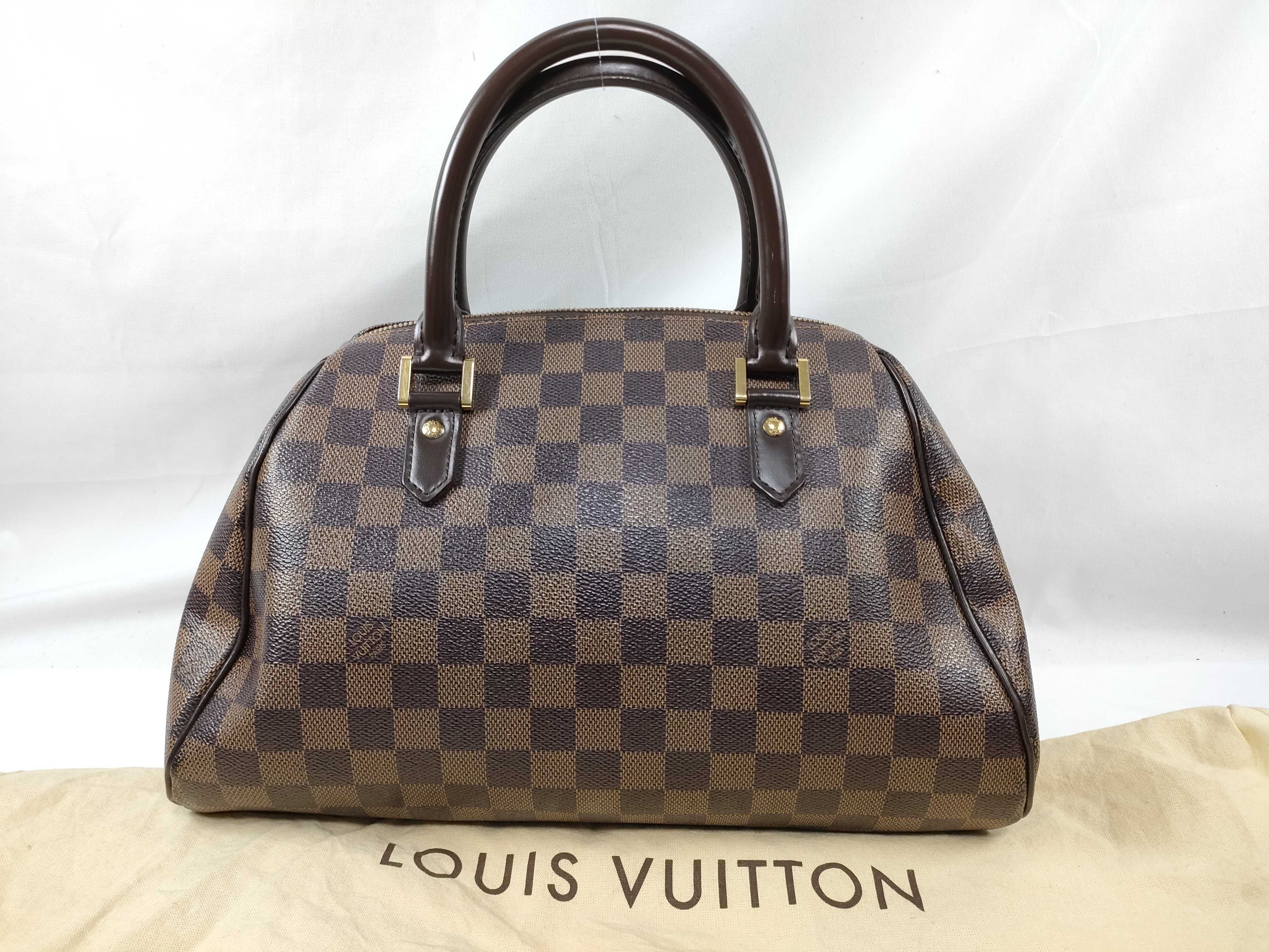 Damier Vuitton Damier Ribera MM N41434 CA1022 Brown Handbag