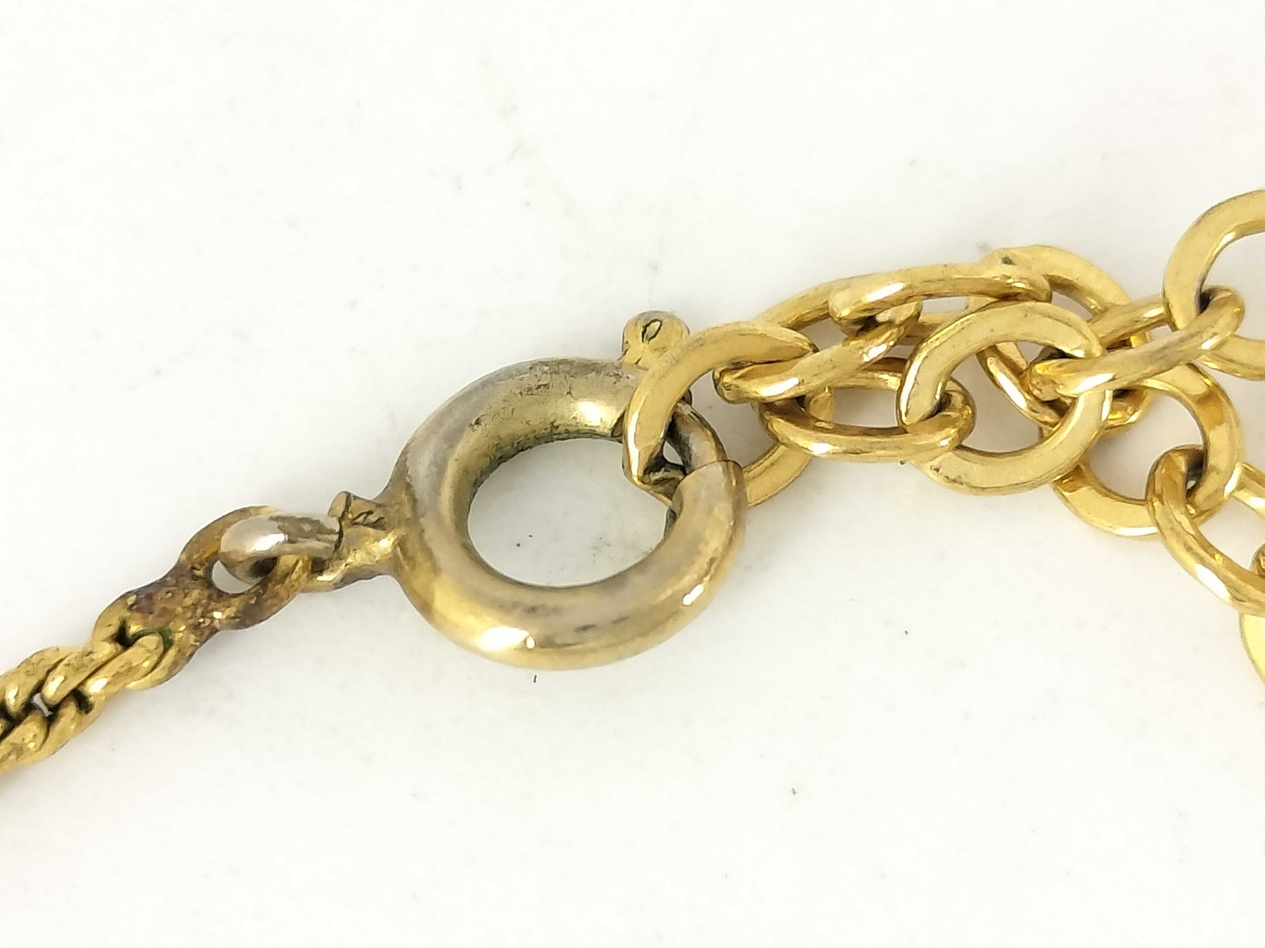 CD Logo Twist Circle Gold Necklace — view 4