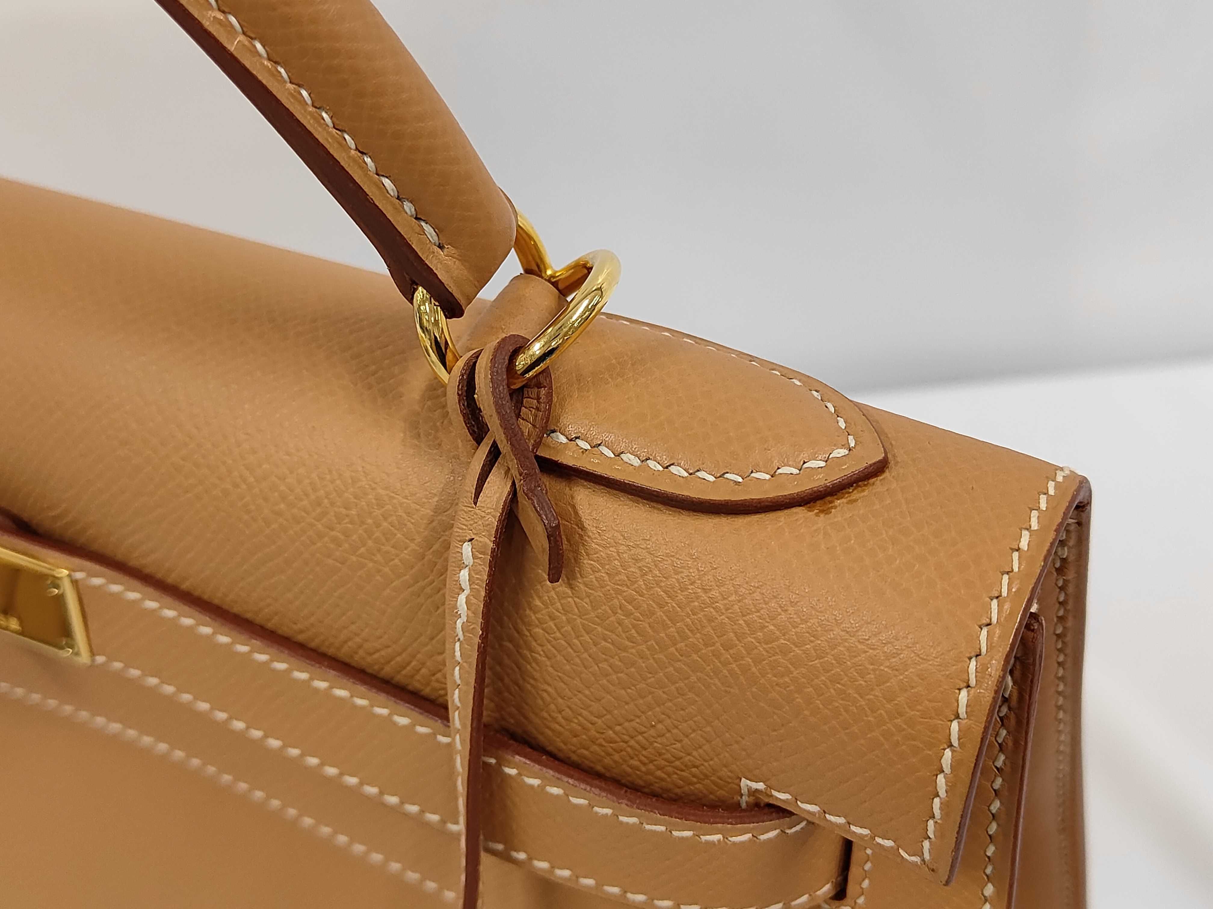 Kelly 32 Camel color Gold hardware C Handbag — view 6
