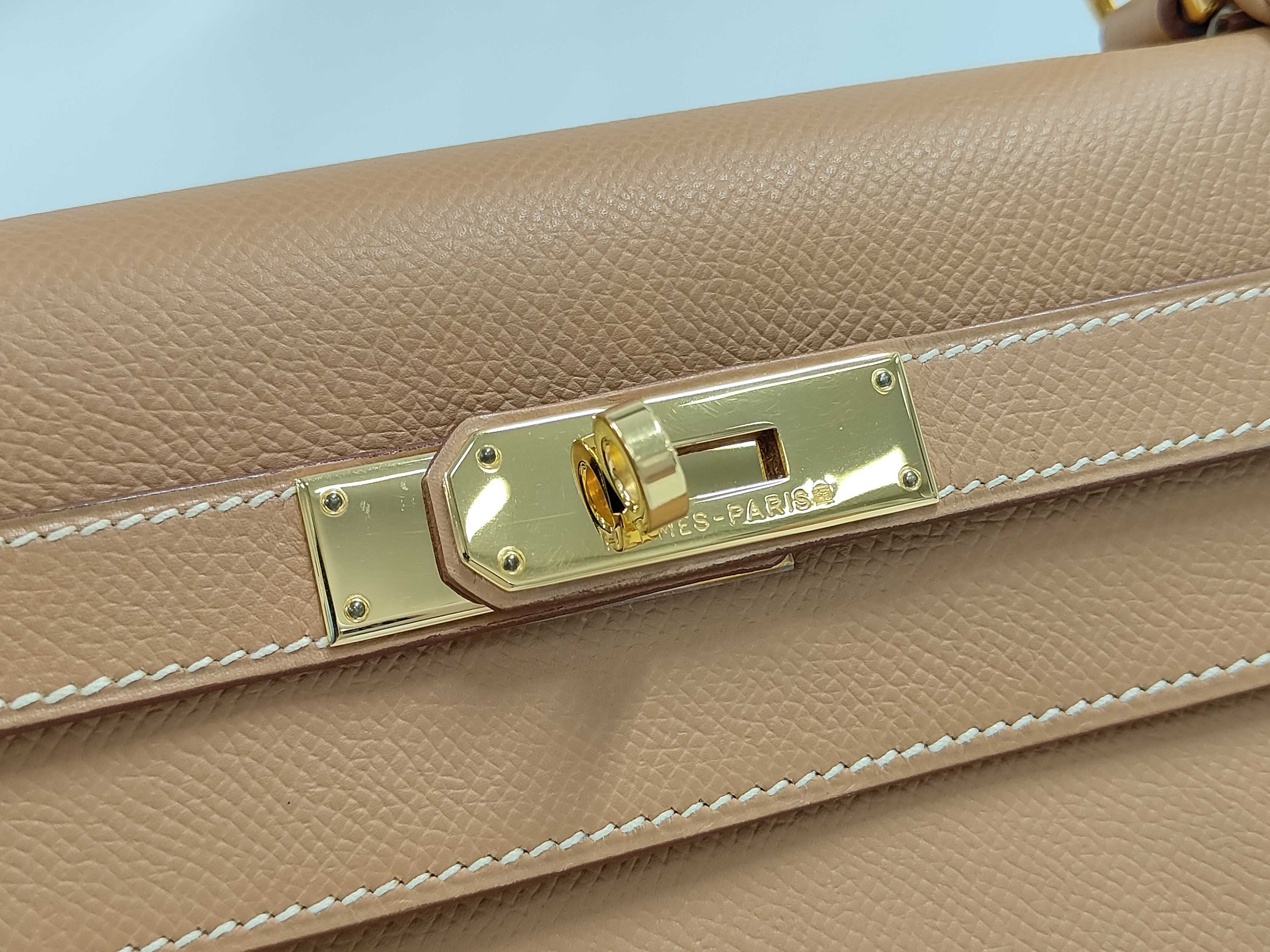 Kelly 32 Camel color Gold hardware C Handbag — view 7