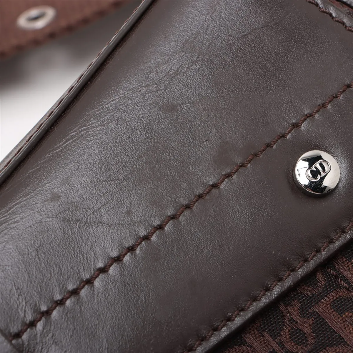 Trotter Street Chic Canvas x Leather Shoulder Bag, Brown, Unsigned Guarantee Card — view 11