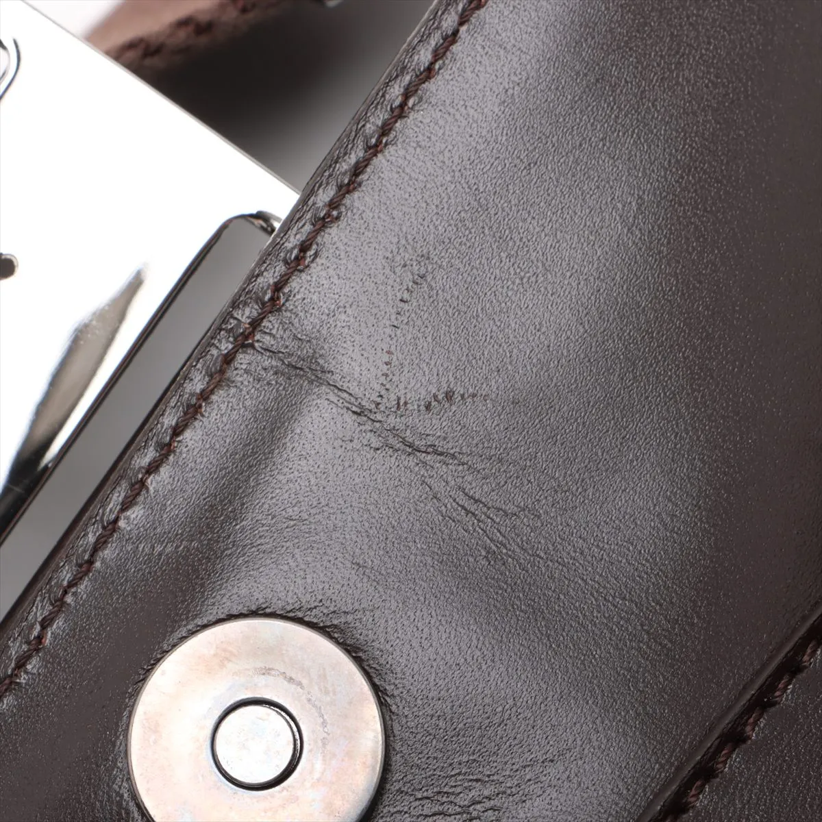 Trotter Street Chic Canvas x Leather Shoulder Bag, Brown, Unsigned Guarantee Card — view 12
