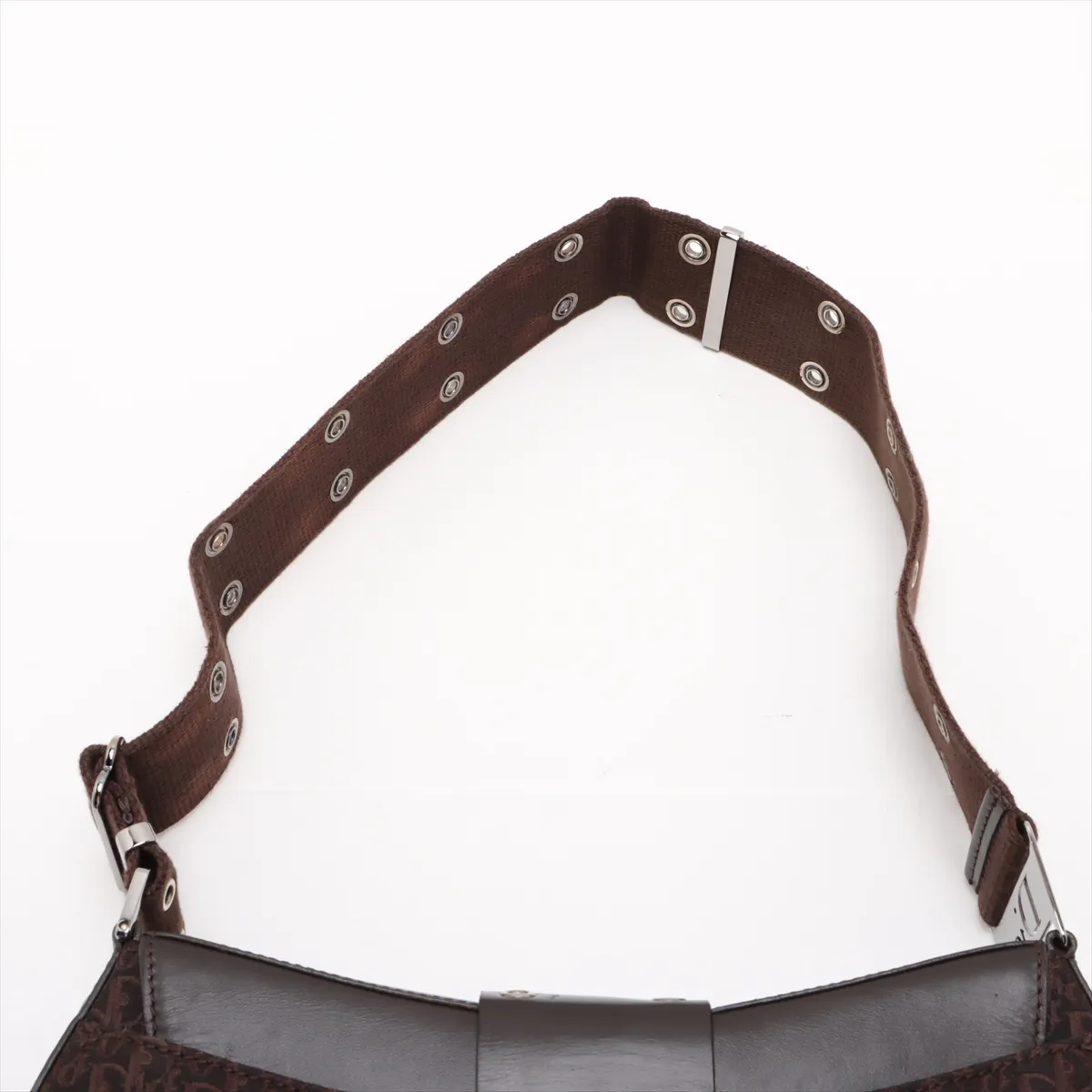 Trotter Street Chic Canvas x Leather Shoulder Bag, Brown, Unsigned Guarantee Card — view 6