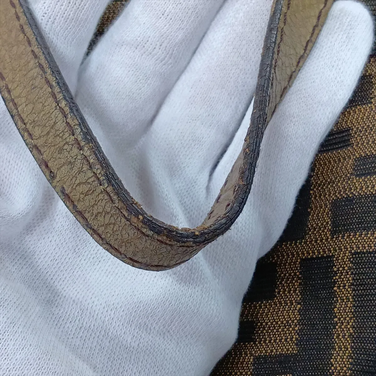 Zucca Canvas x Leather Handbag, Brown, 8BH156 — view 15