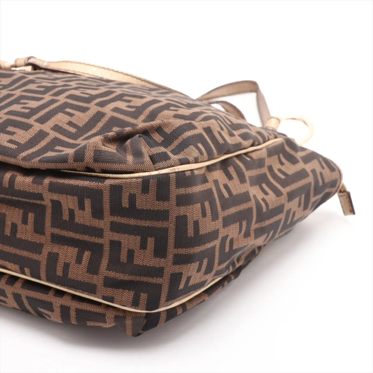 Zucca Canvas x Leather Handbag, Brown, 8BH156 — view 3