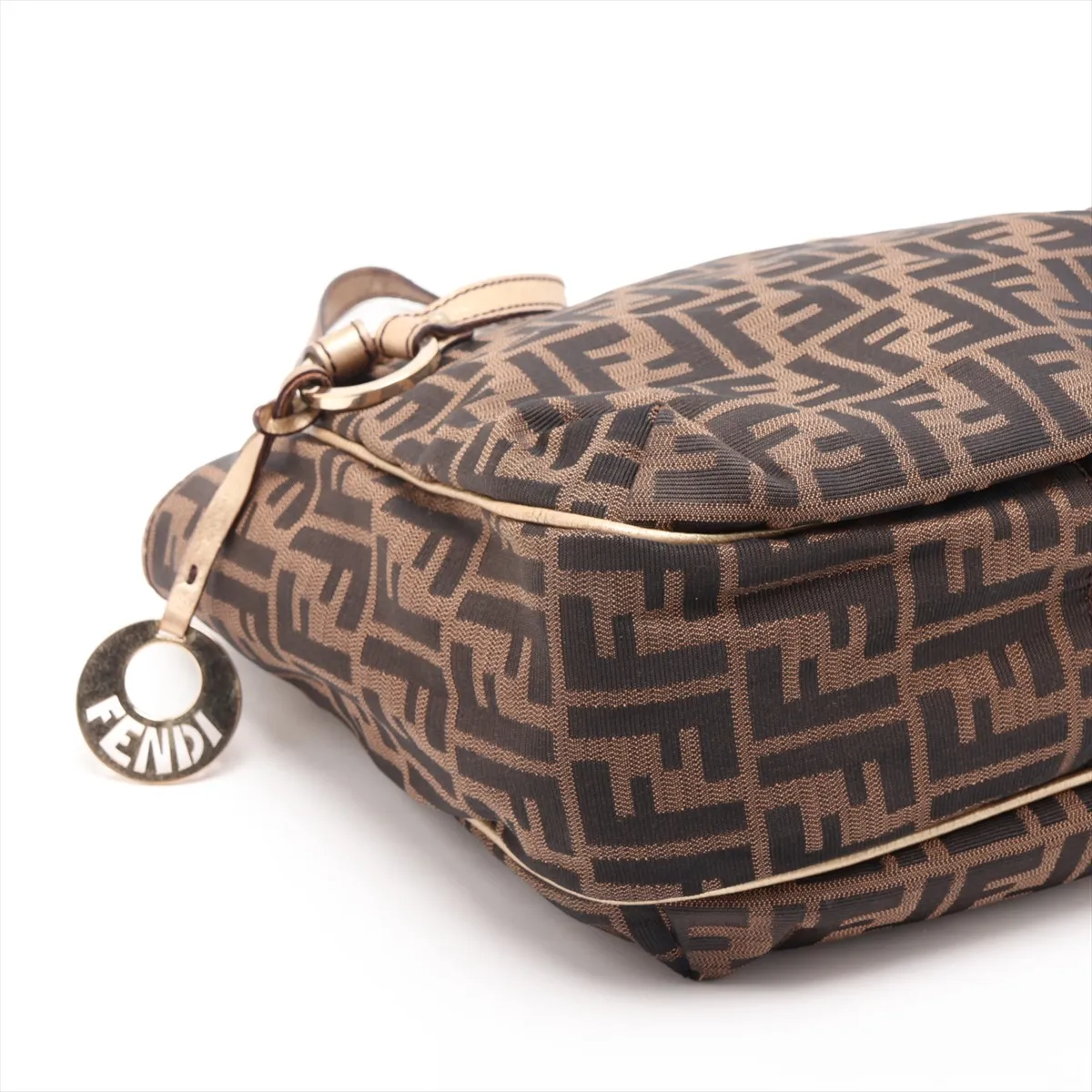Zucca Canvas x Leather Handbag, Brown, 8BH156 — view 4