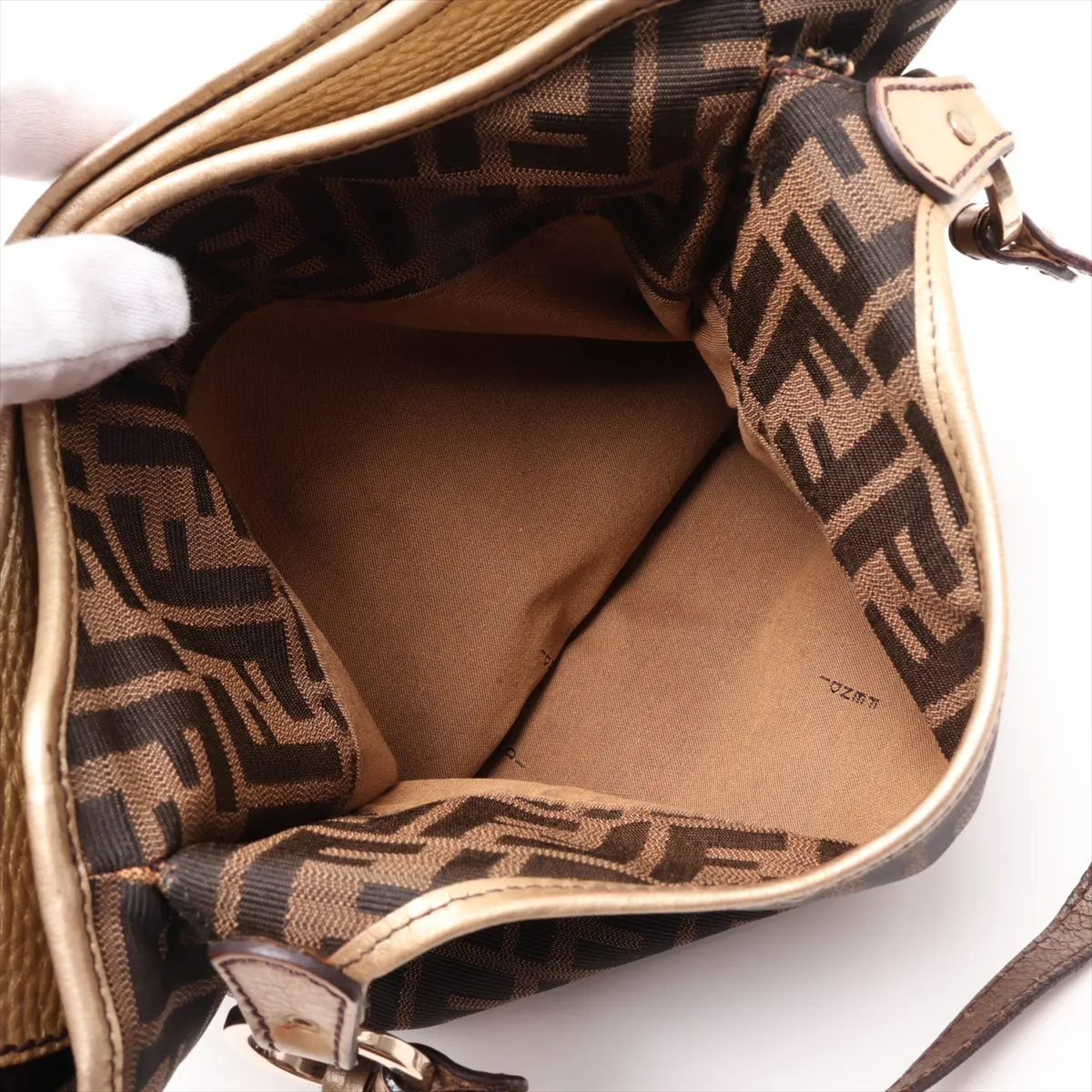Zucca Canvas x Leather Handbag, Brown, 8BH156 — view 8