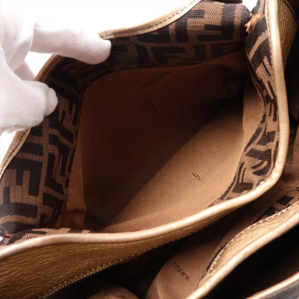 Zucca Canvas x Leather Handbag, Brown, 8BH156 — view 9
