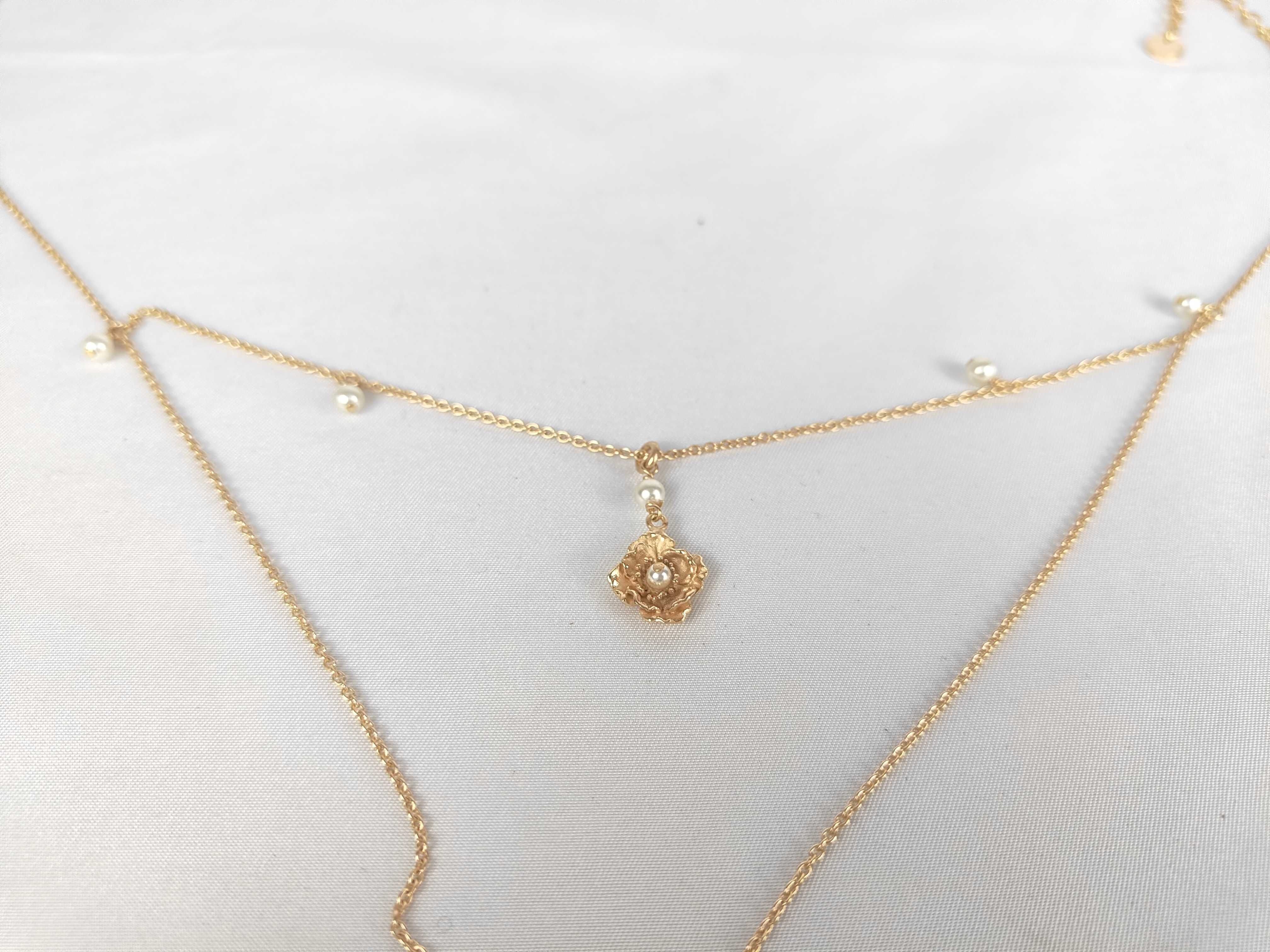 Flower Motif Pearl Necklace — view 4