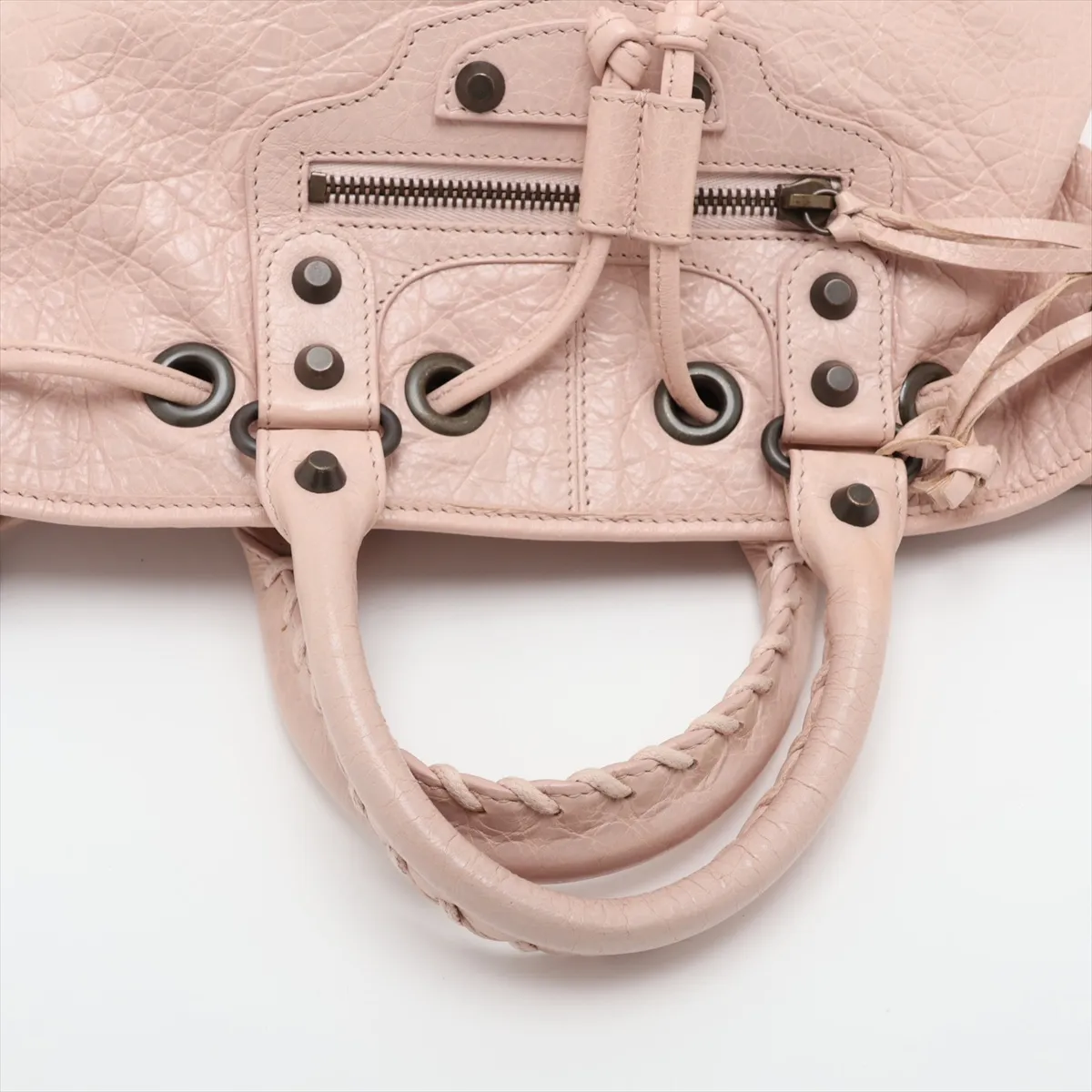 Mini Pom 246438 Leather 2-Way Handbag Pink with Mirror — view 5