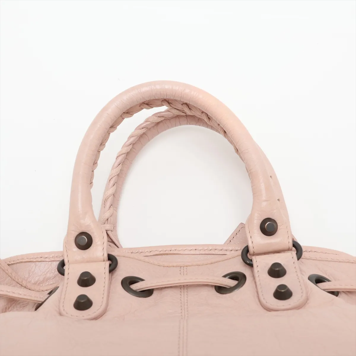 Mini Pom 246438 Leather 2-Way Handbag Pink with Mirror — view 6