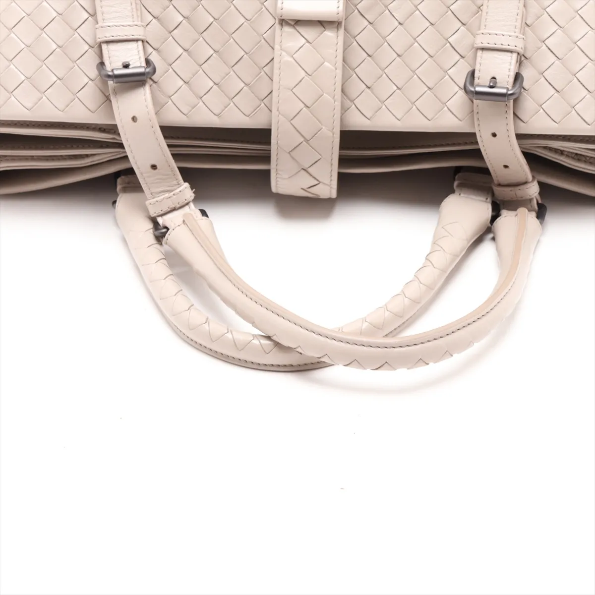 Intrecciato Roma Leather Tote Bag, Beige — view 5