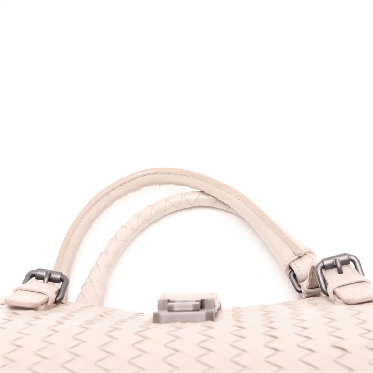 Intrecciato Roma Leather Tote Bag, Beige — view 6