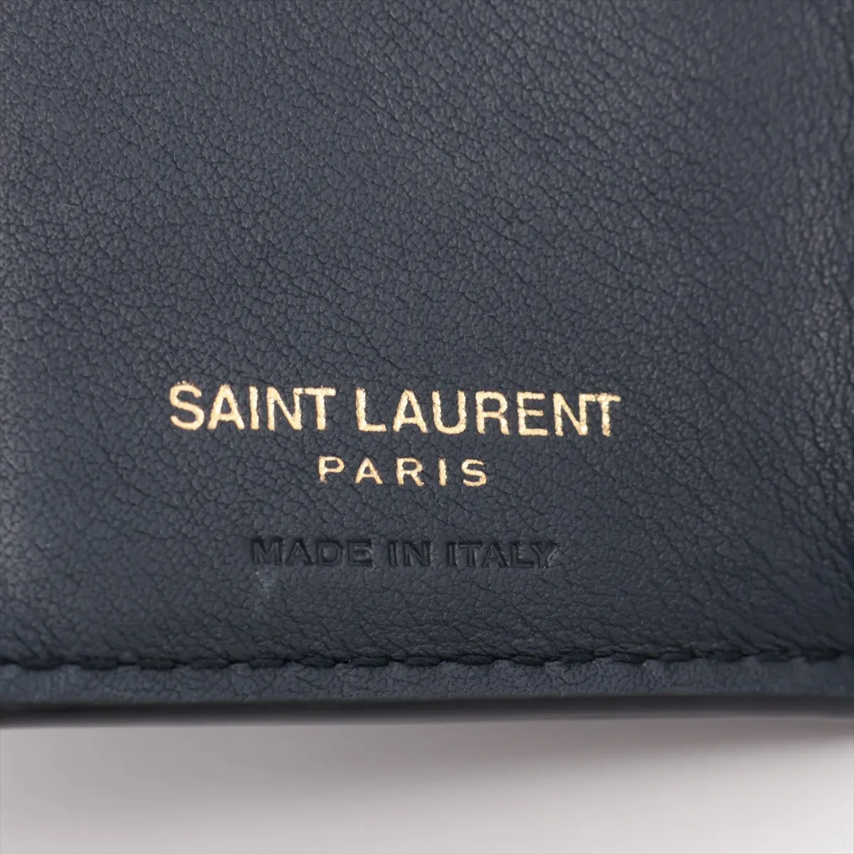 Monogram YSL GUE459880 Leather Compact Wallet Black — view 8