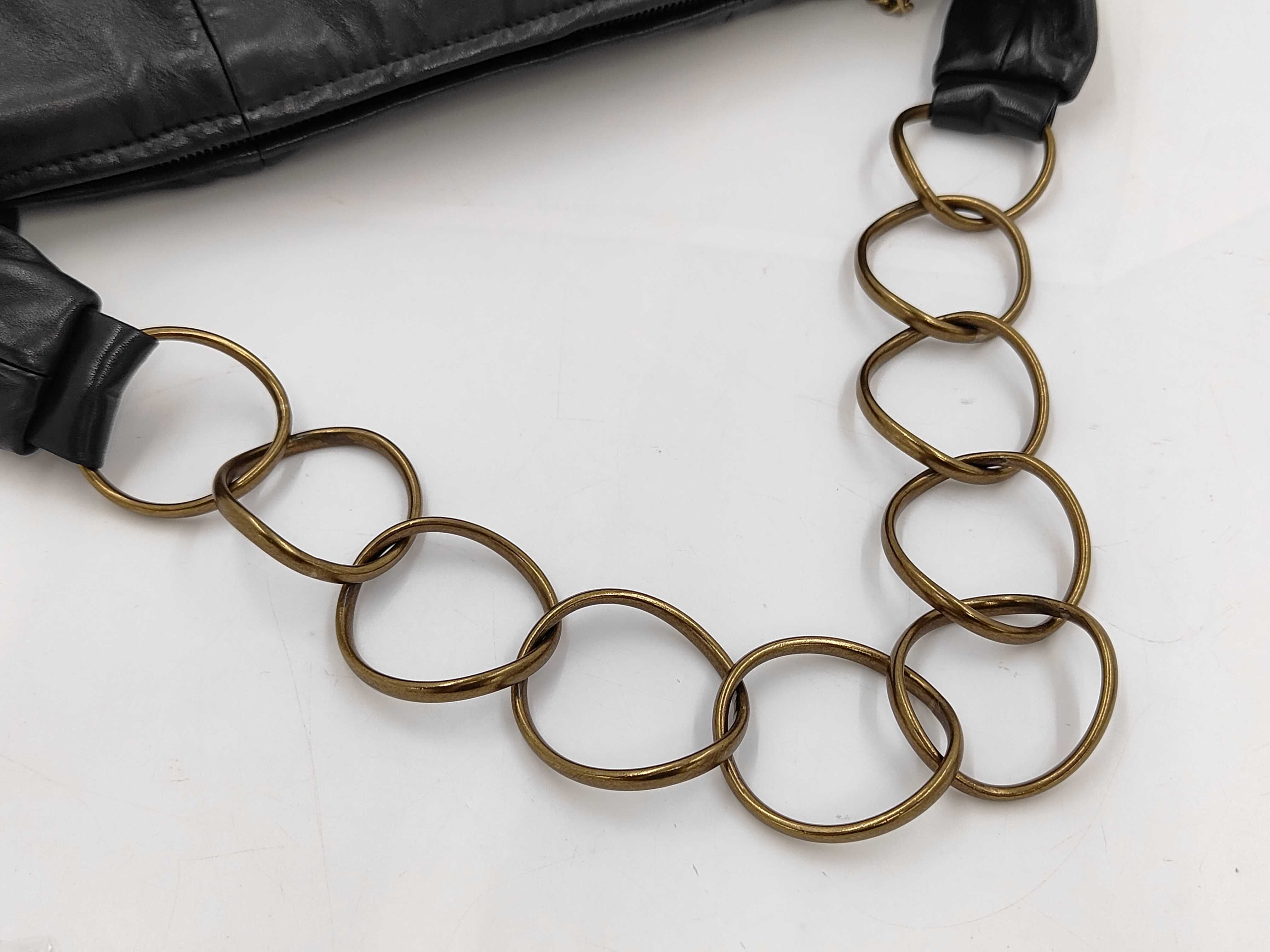 Ring Chain Hobo Bag 7886081 Black Leather Shoulder Bag — view 5