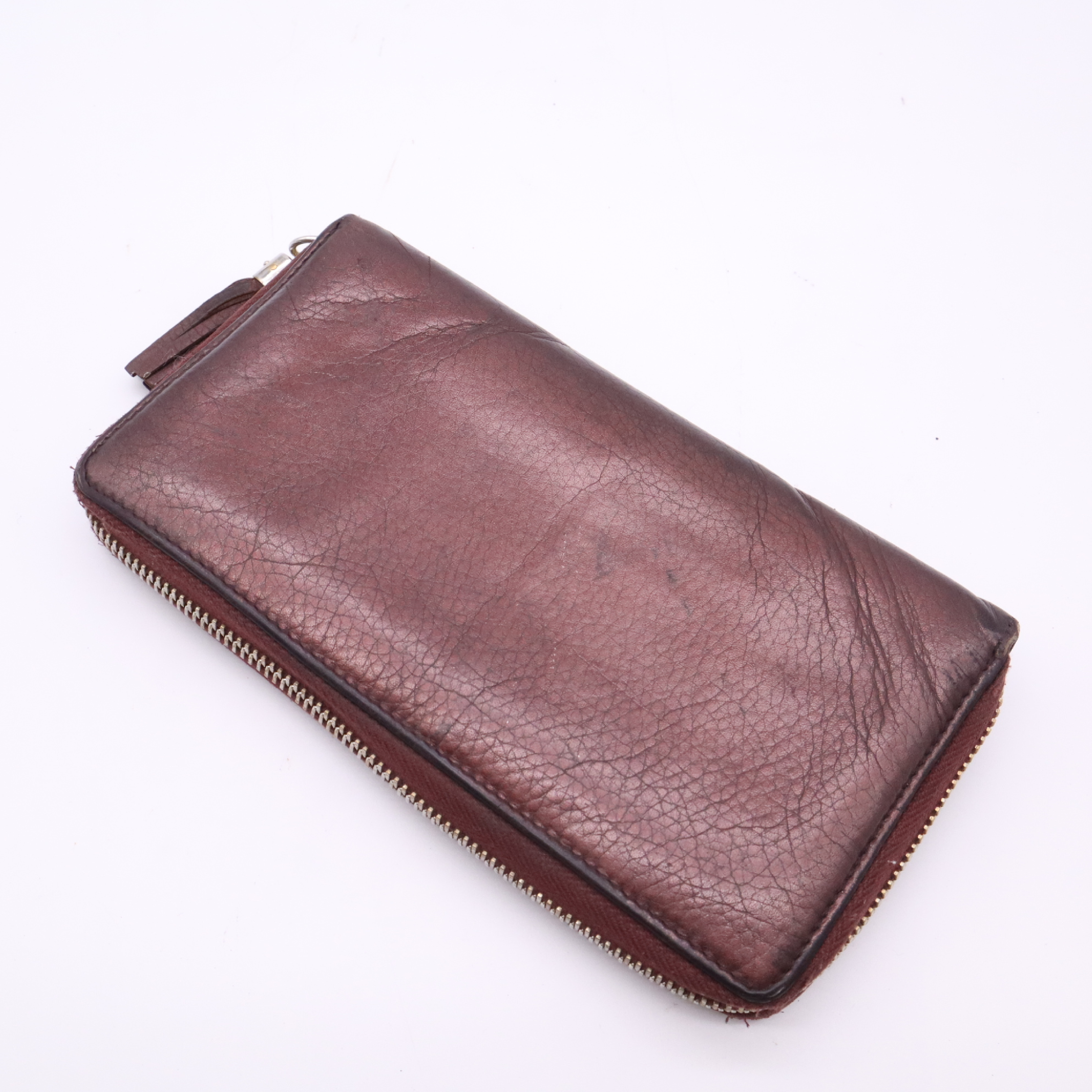 308004 Leather Soho Long Wallet, Bordeaux — view 2
