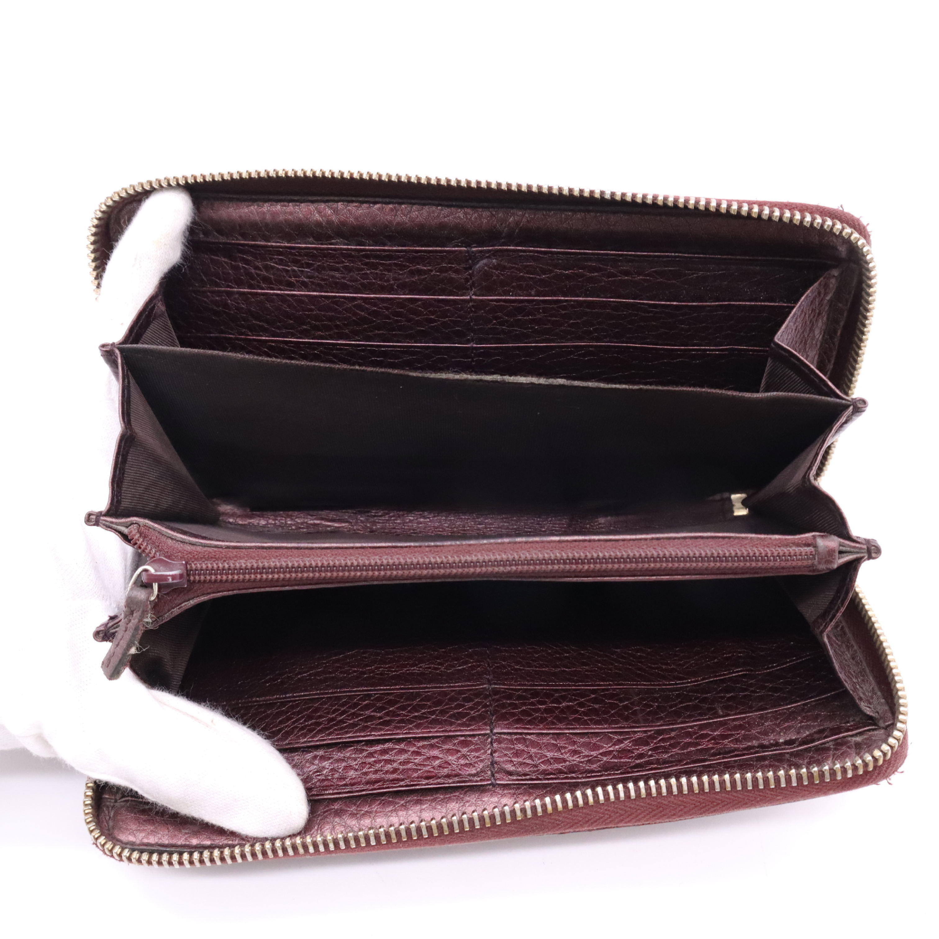 308004 Leather Soho Long Wallet, Bordeaux — view 10
