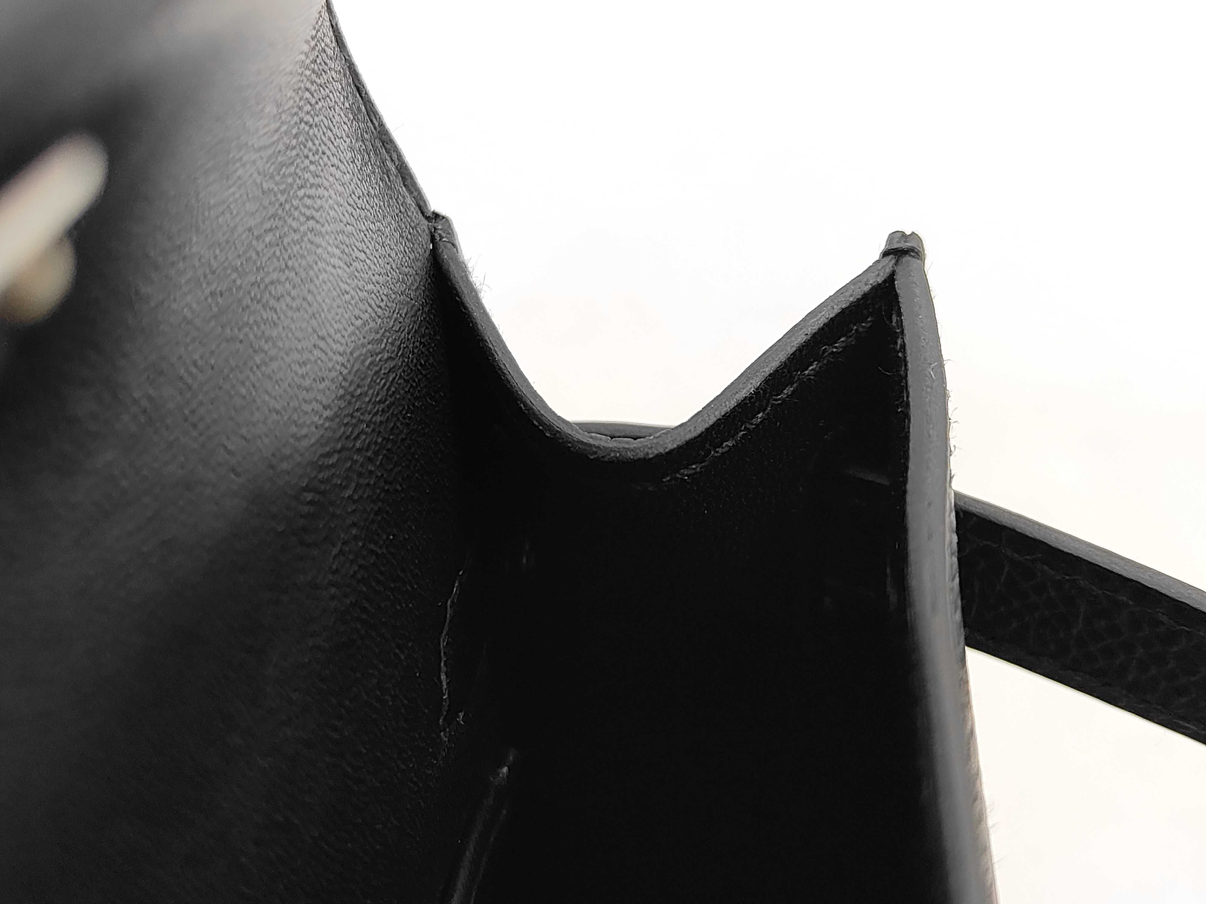 Mini Kelly Deux Epsom Leather, Black, Silver Hardware, Gold Stamp, Handbag — view 9