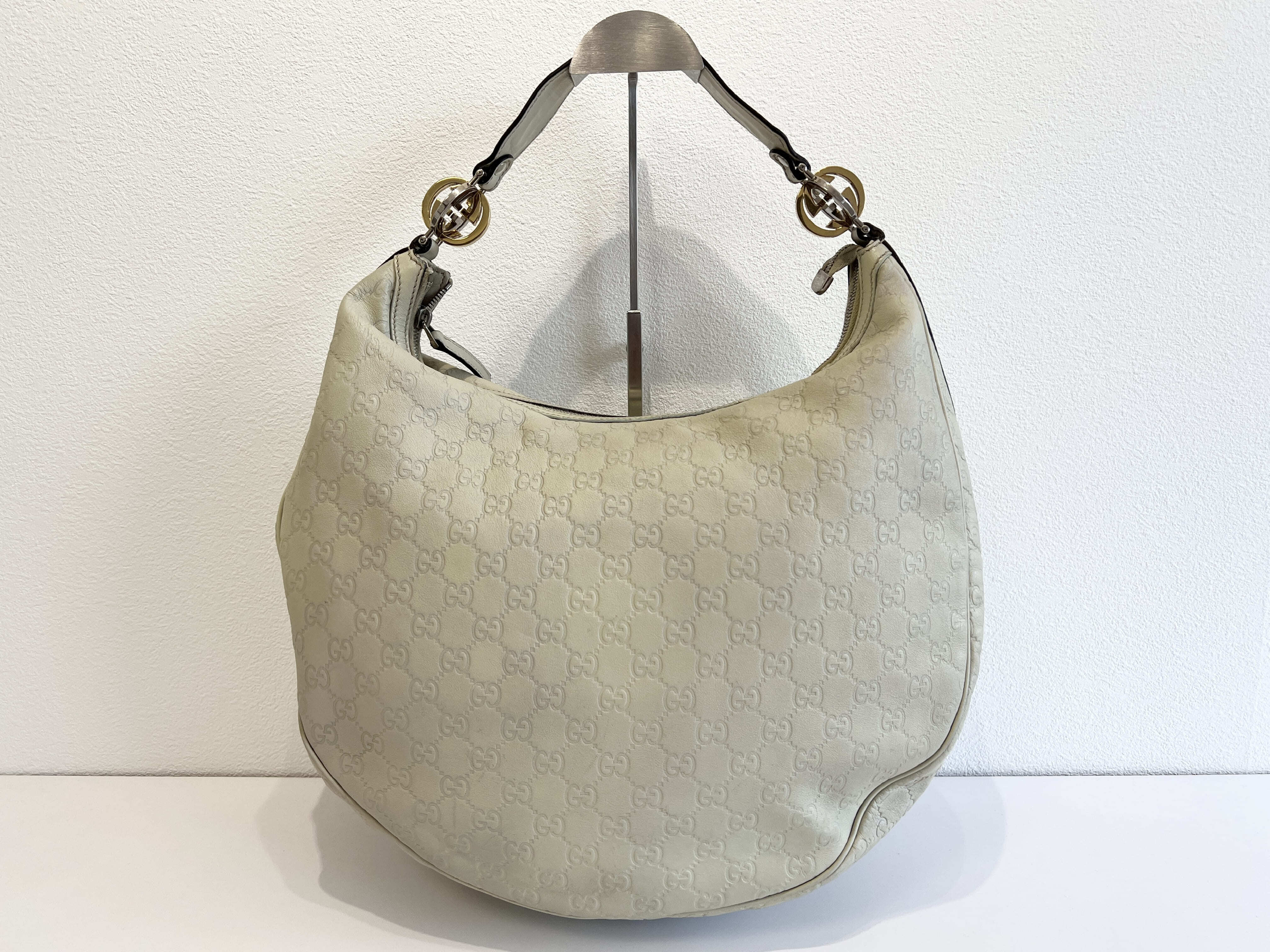 Guccissima Twins GG Logo Leather Hobo One-Shoulder Bag — view 2